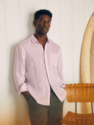 Linen Laguna Shirt (Tall) - Lavender Melange
