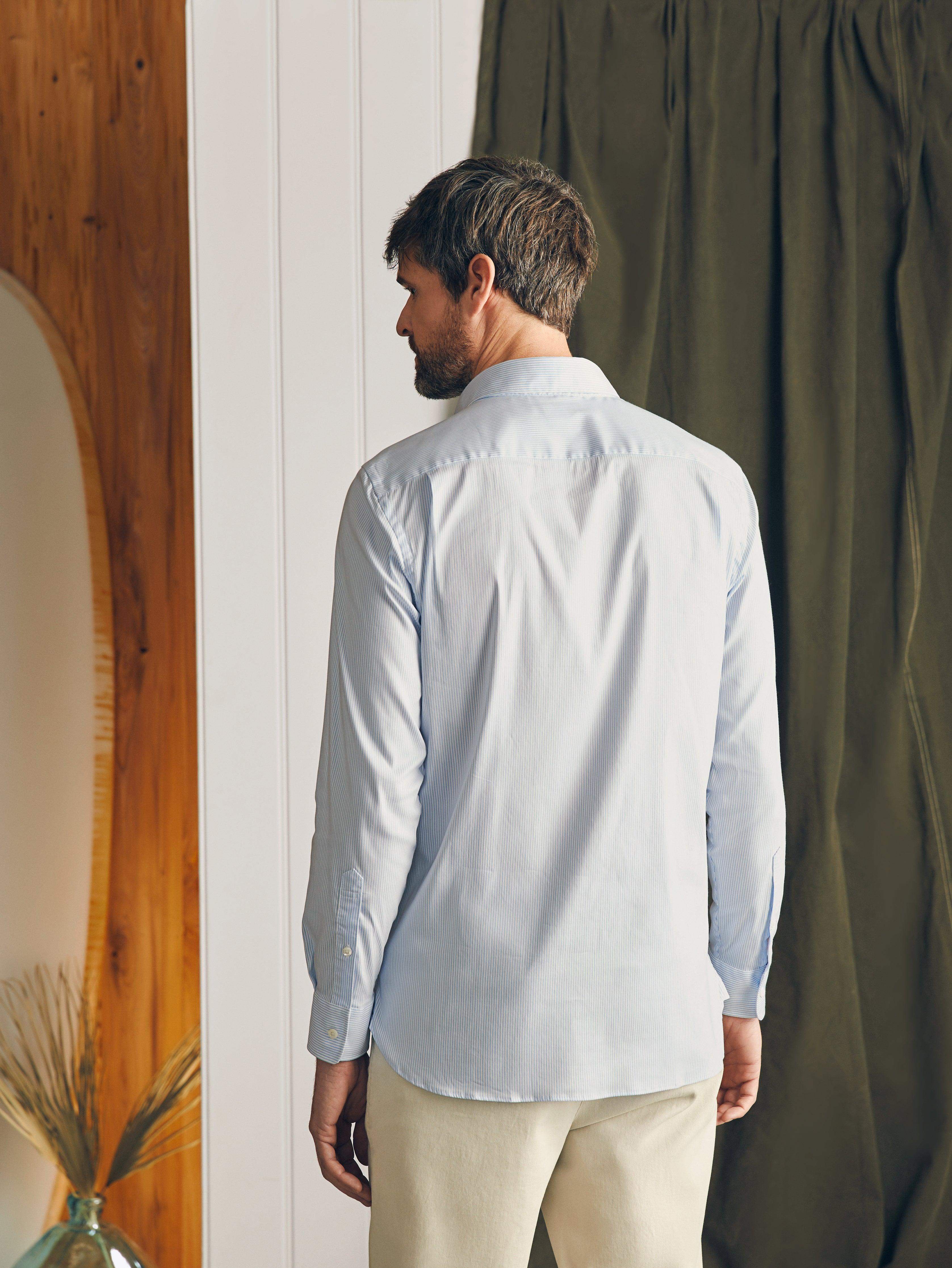 Movement™ Dress Shirt - Blue White Stripe