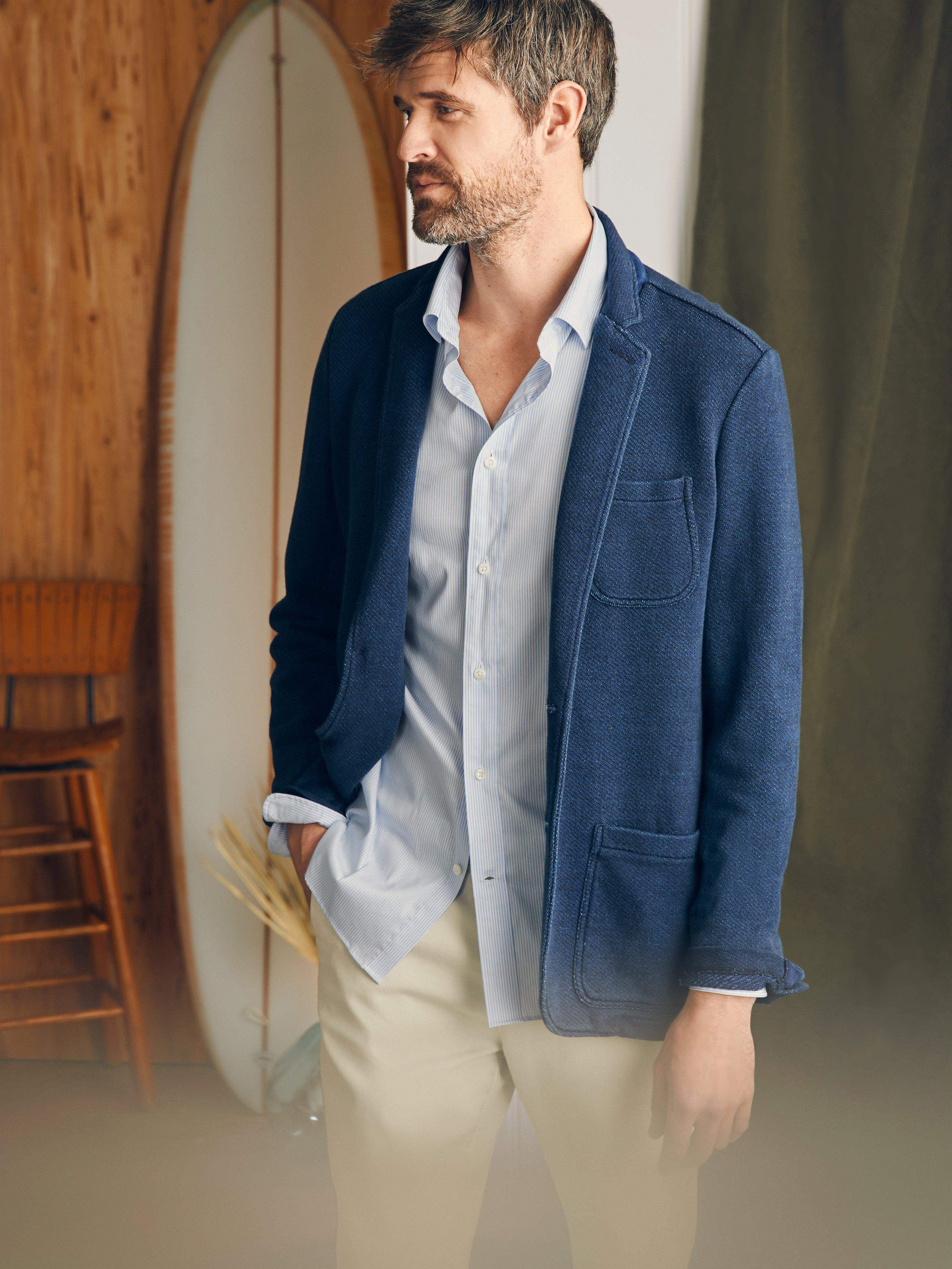 Movement™ Dress Shirt - Blue White Stripe