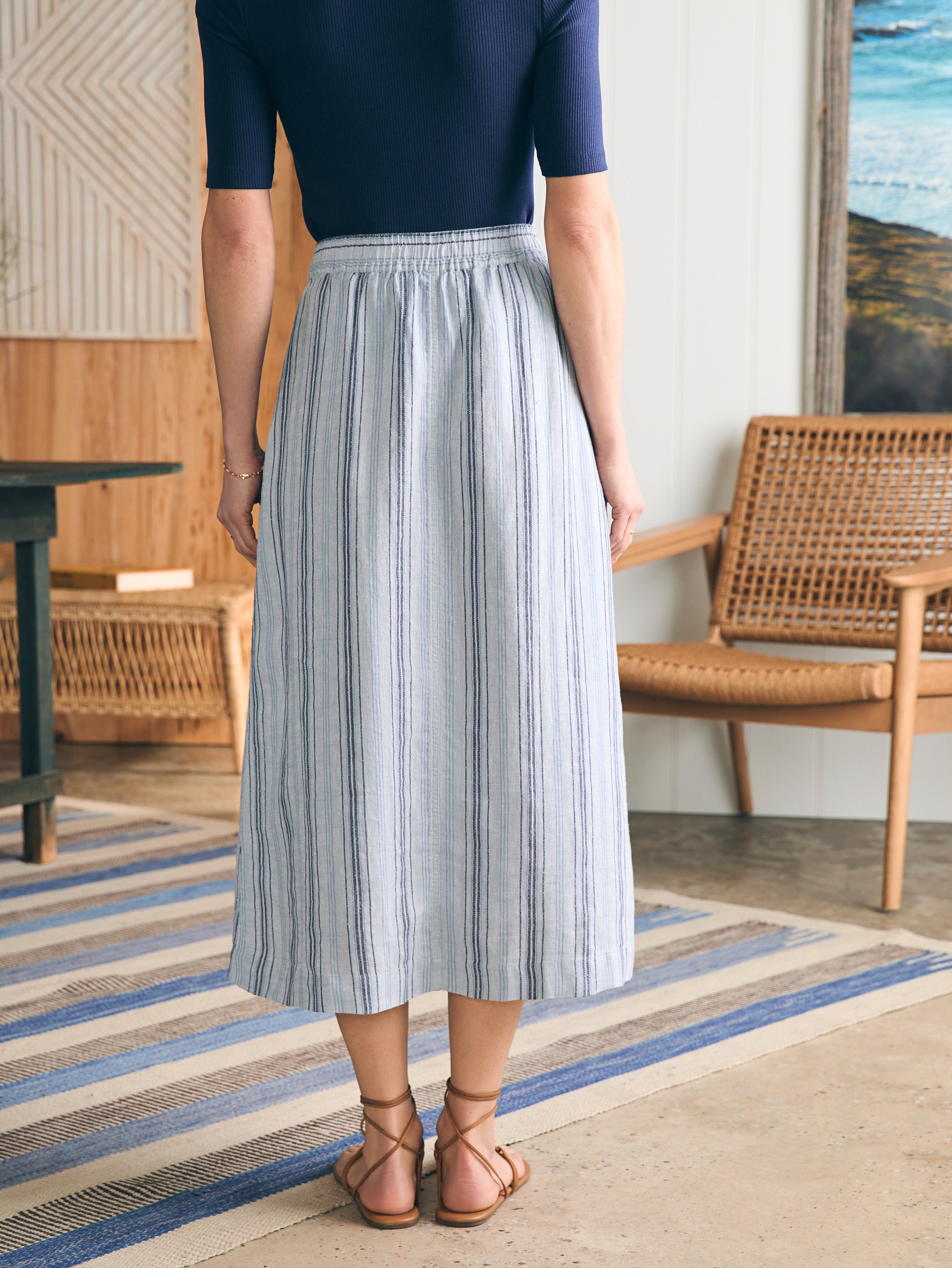 La Jolla Skirt - Day Lily Stripe