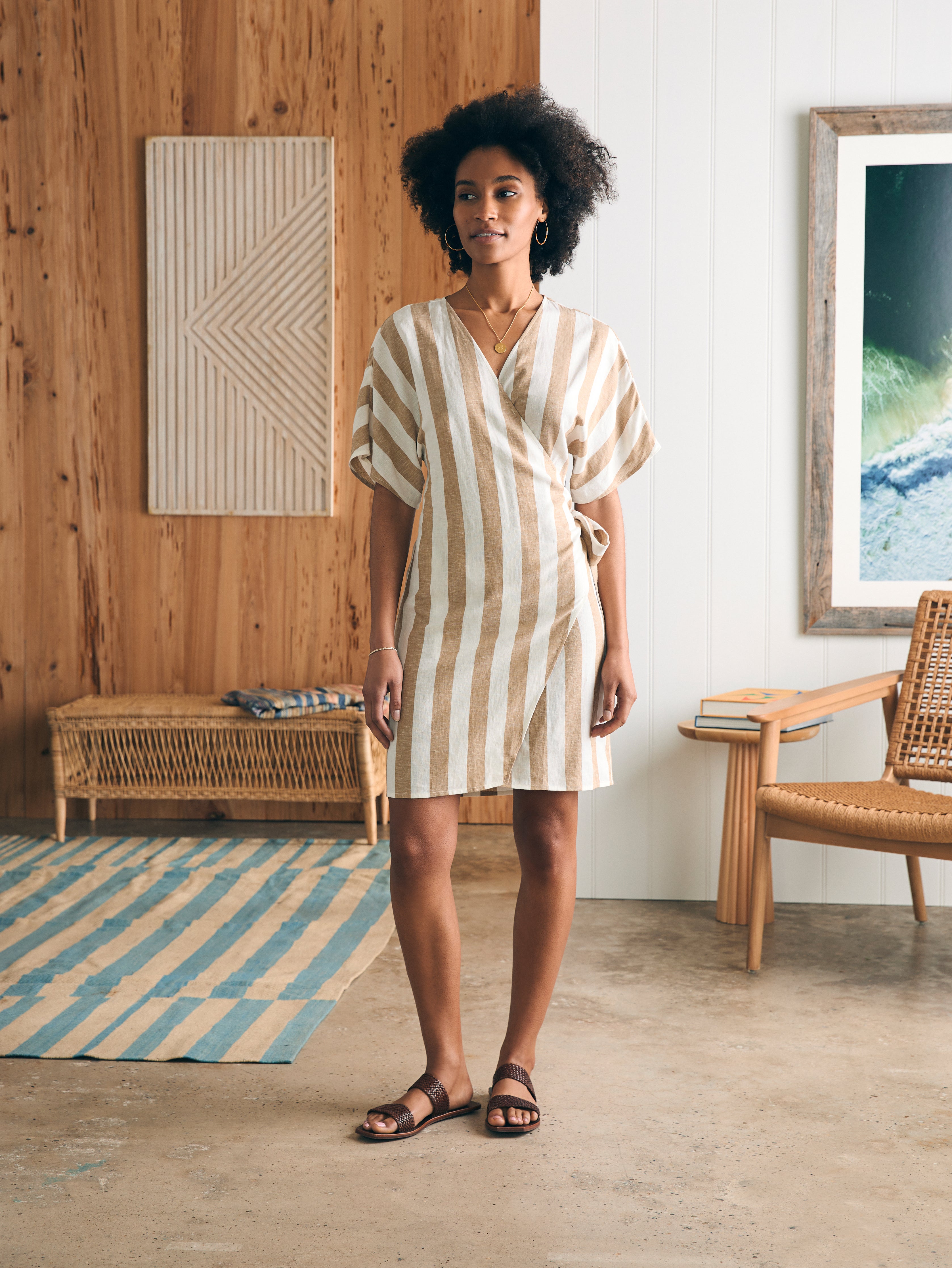 Willow Dress - Bronze Stripe