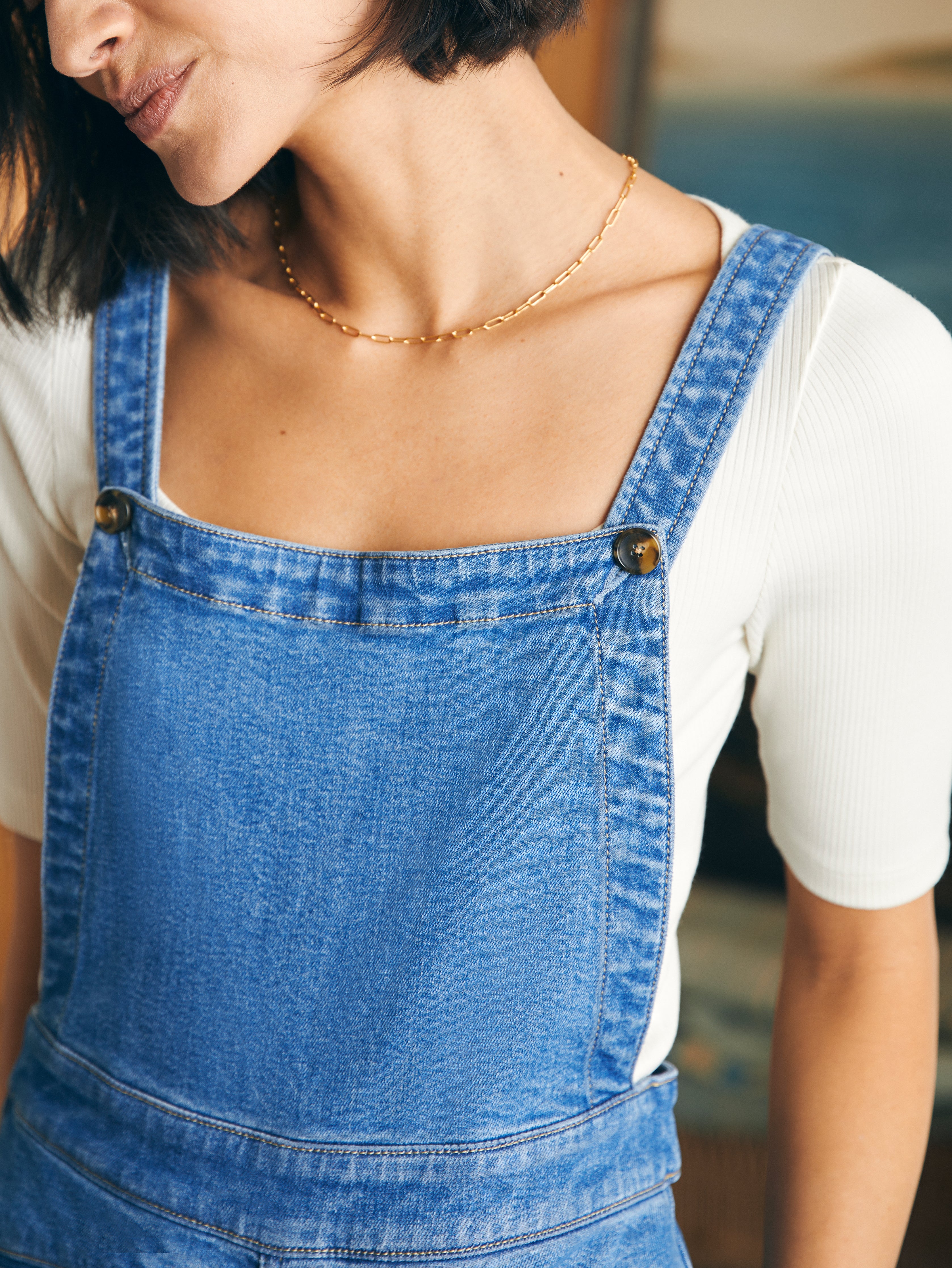 Organic Cotton Denim Sienna Jumpsuit - Seabrook Wash