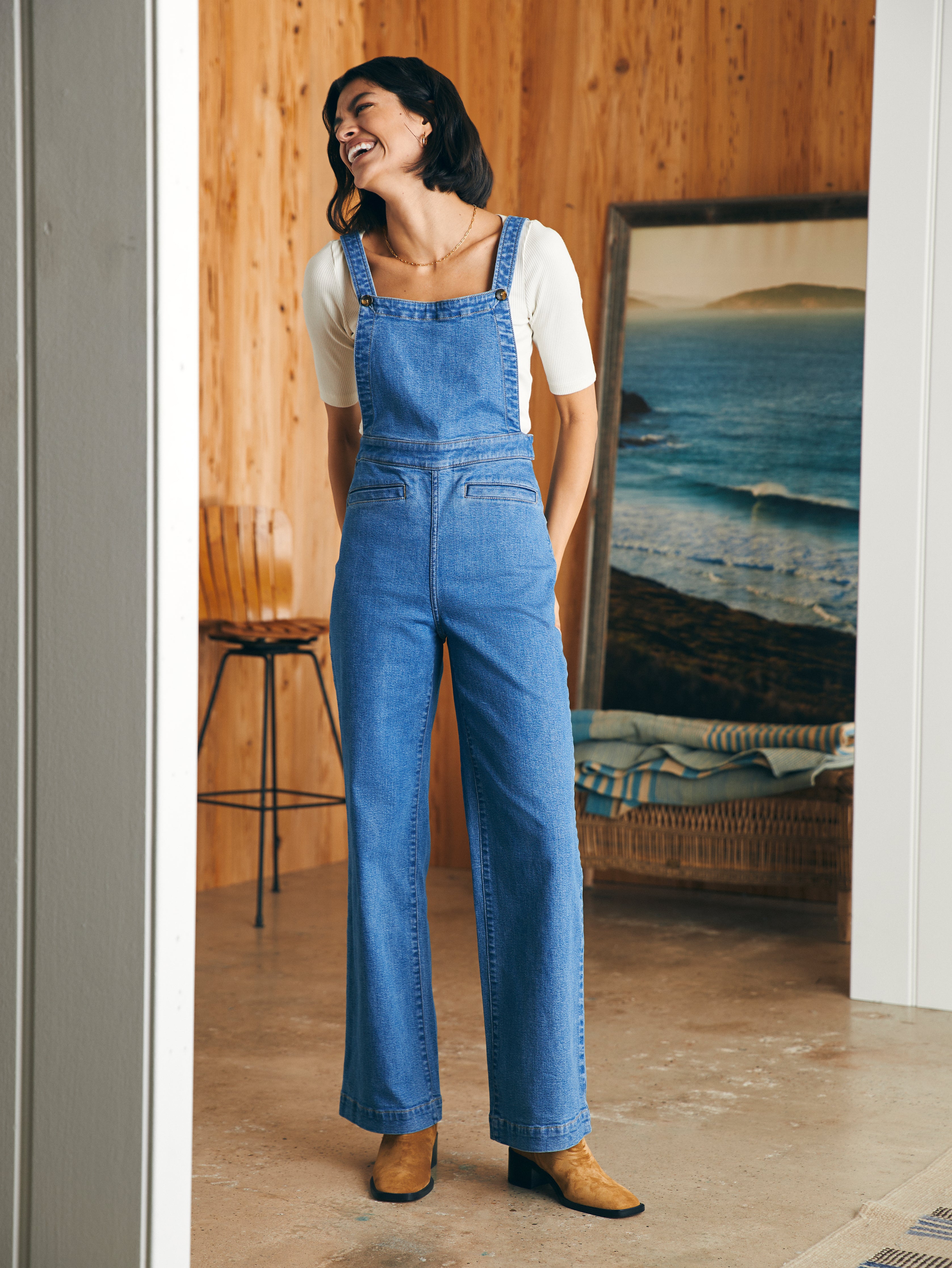 Organic Cotton Denim Sienna Jumpsuit - Seabrook Wash