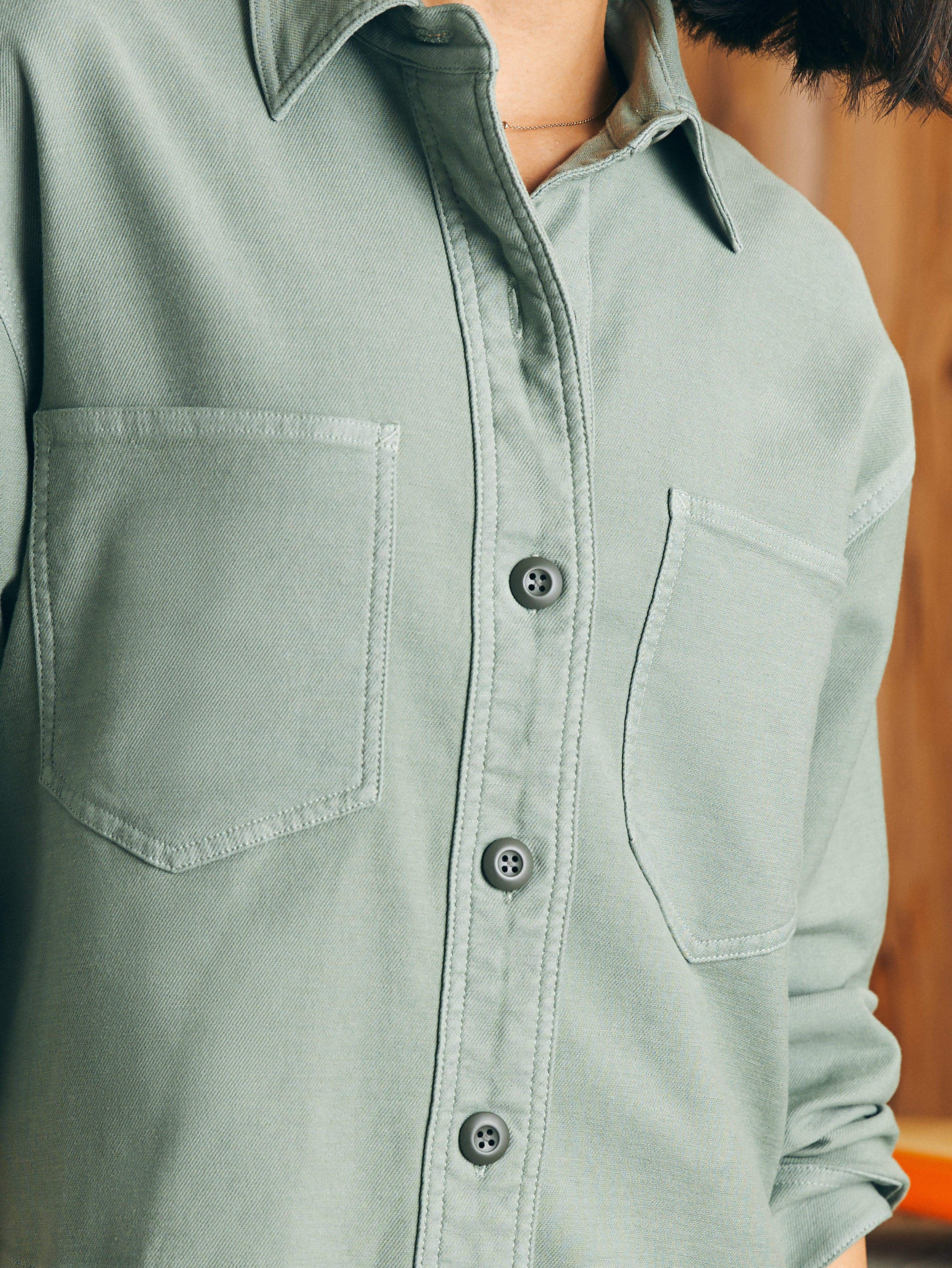 Stretch Terry Overshirt - Coastal Sage