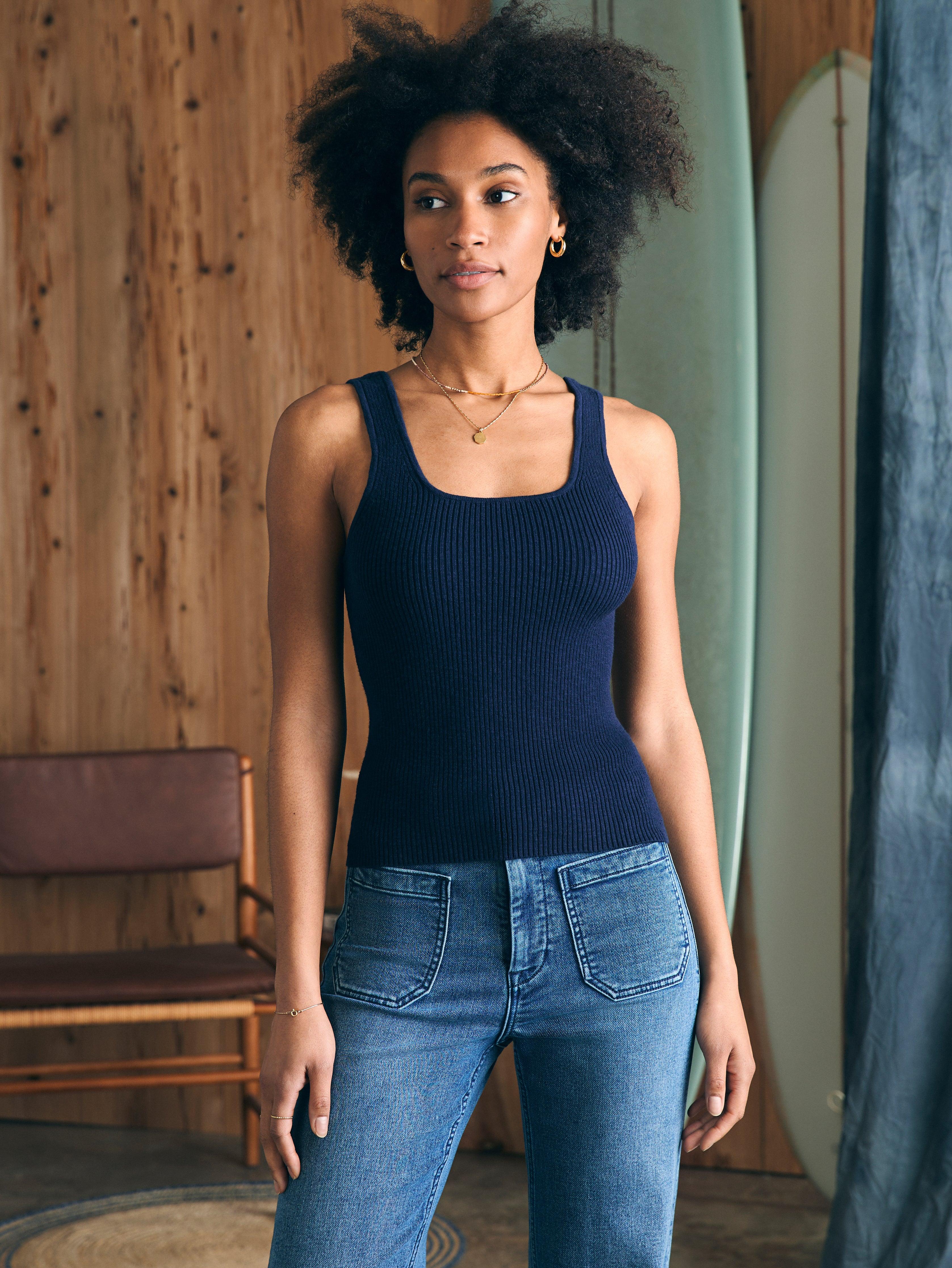 Rue Sweater Tank - Navy