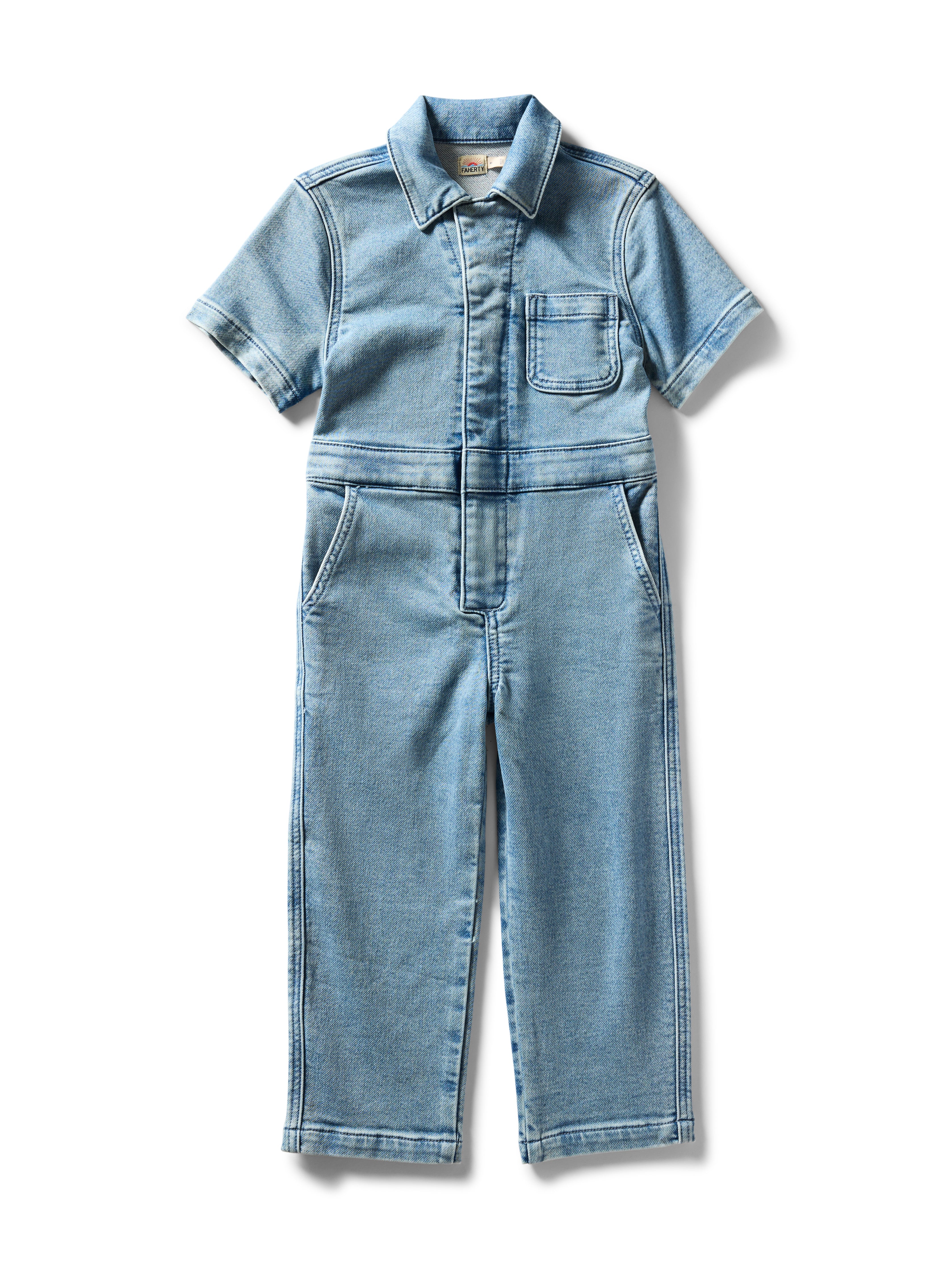 Kids Blythe Jumpsuit - Mid Wash