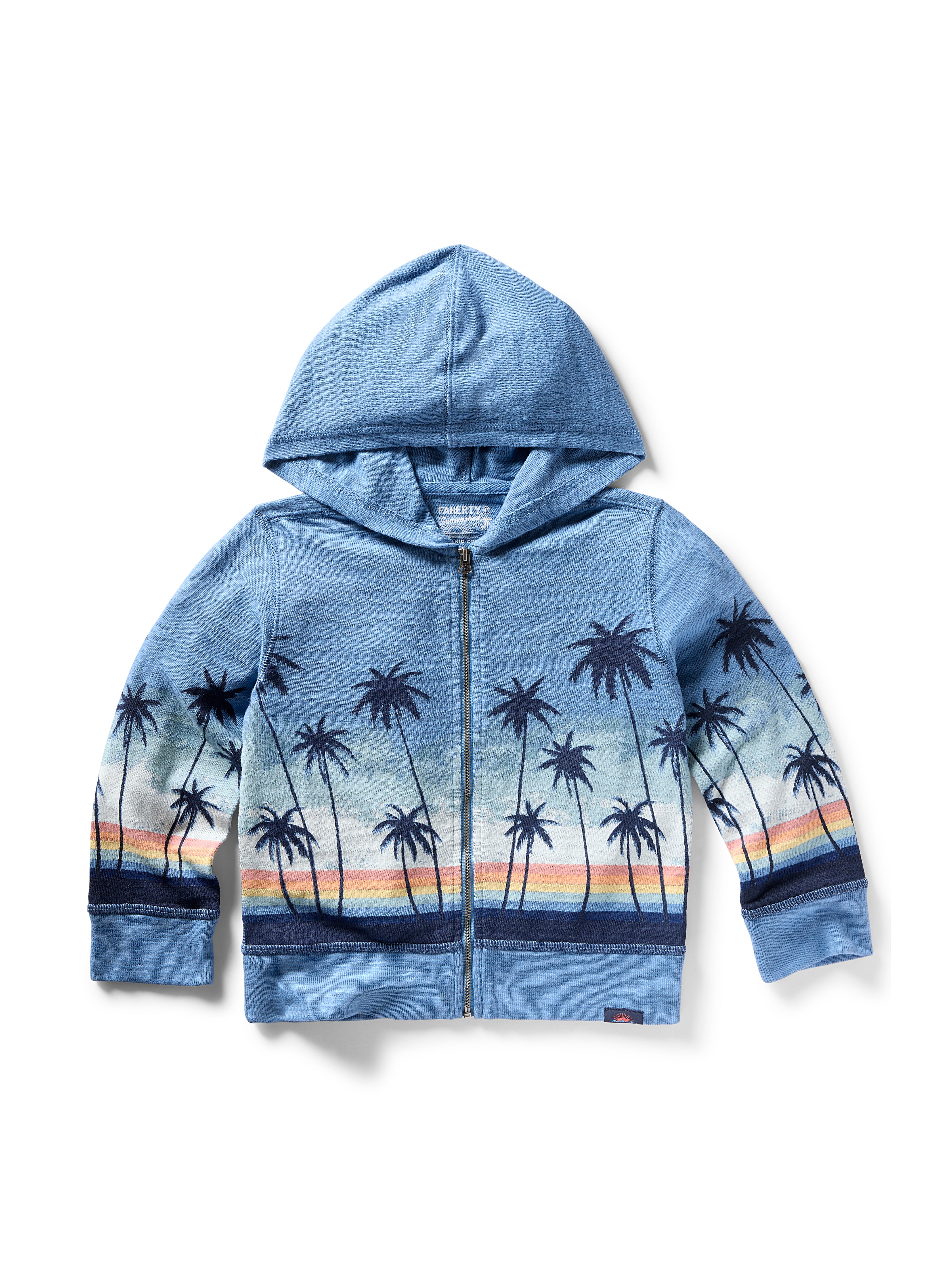 Kids Palm Rainbow Zip Hoodie - Ombre