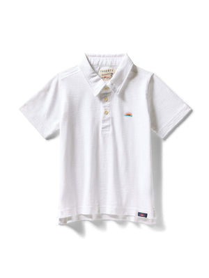Kids Sunwashed Polo - White