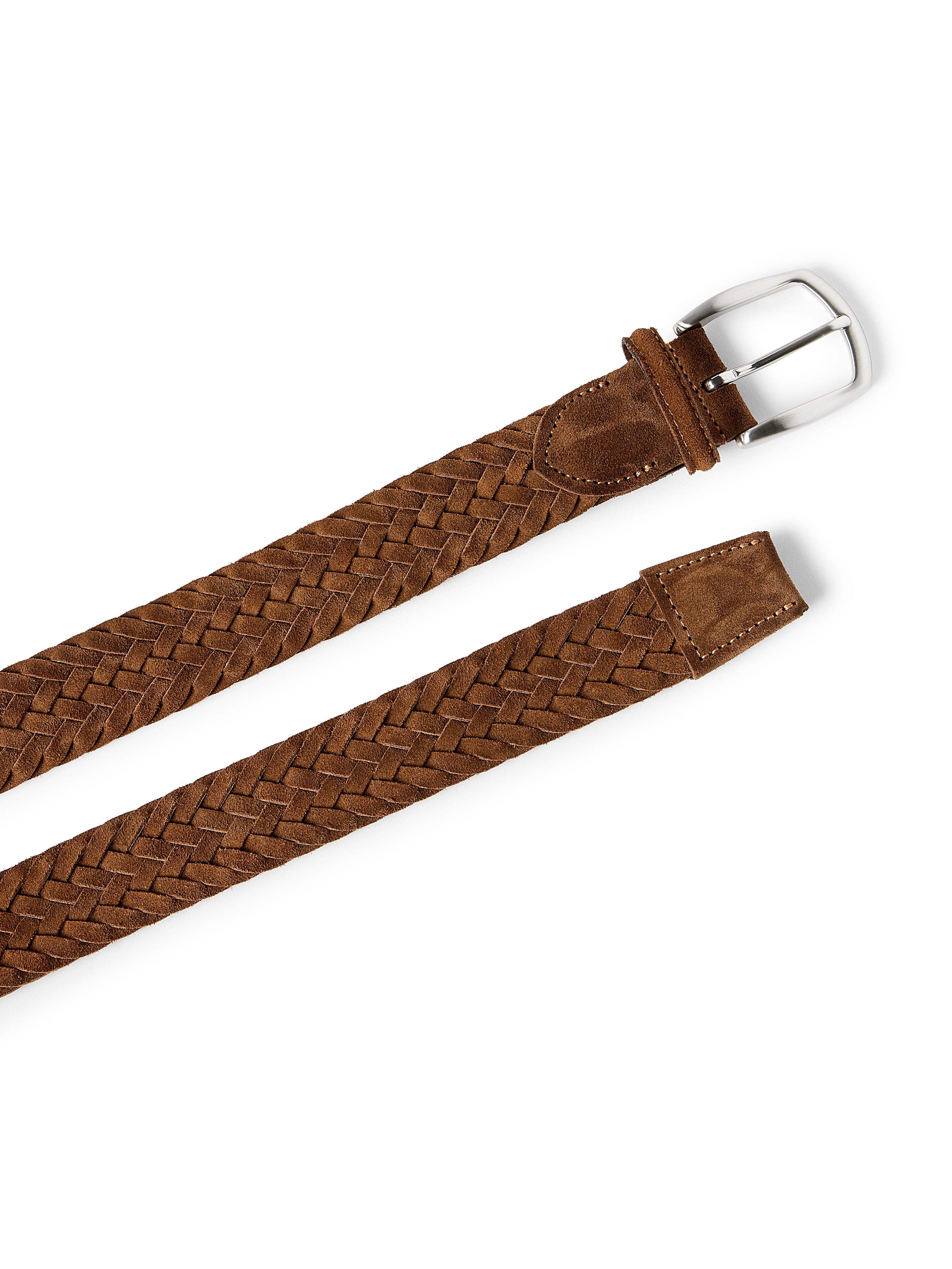 Suede Woven Belt - Brown