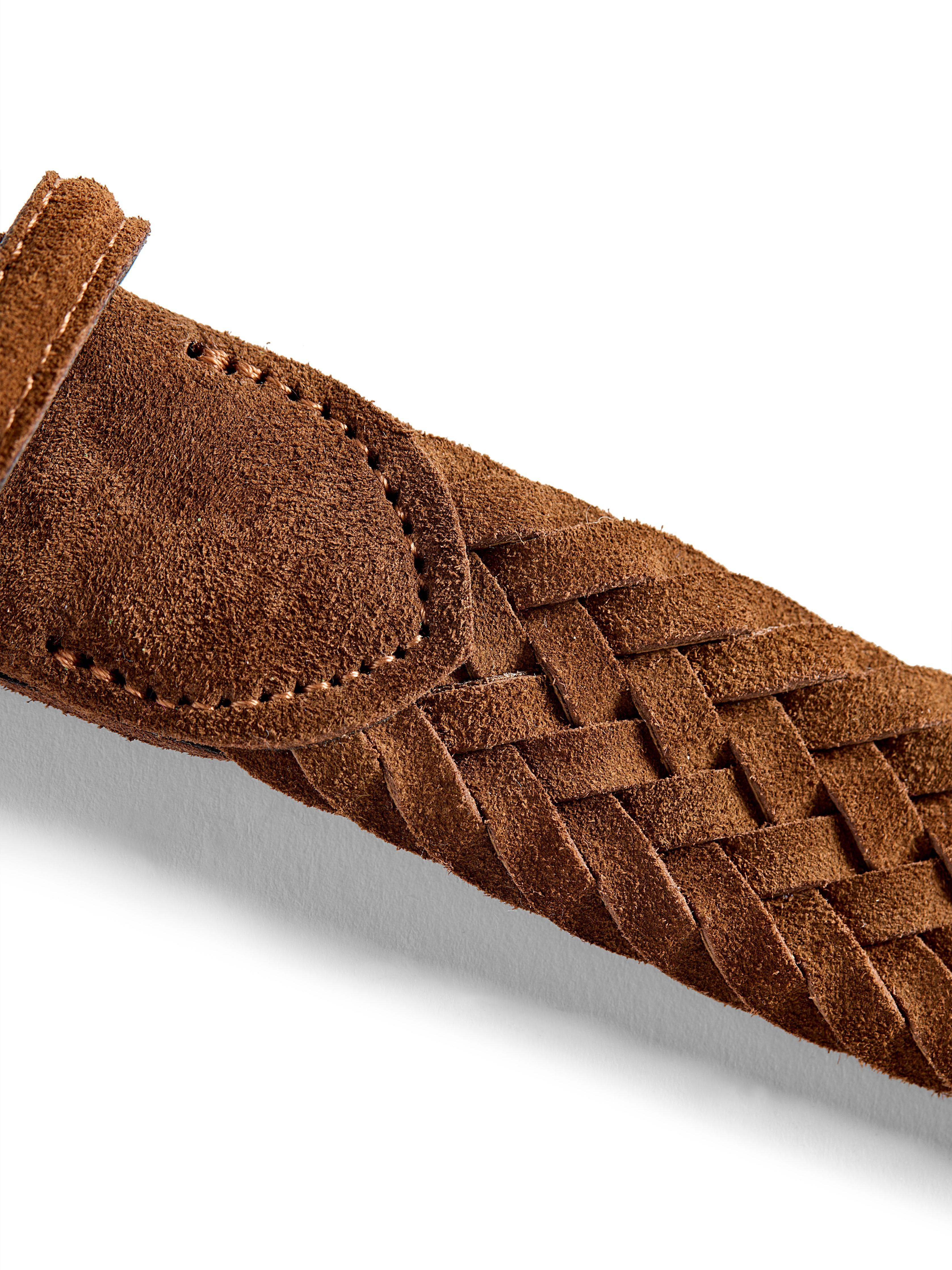 Suede Woven Belt - Brown
