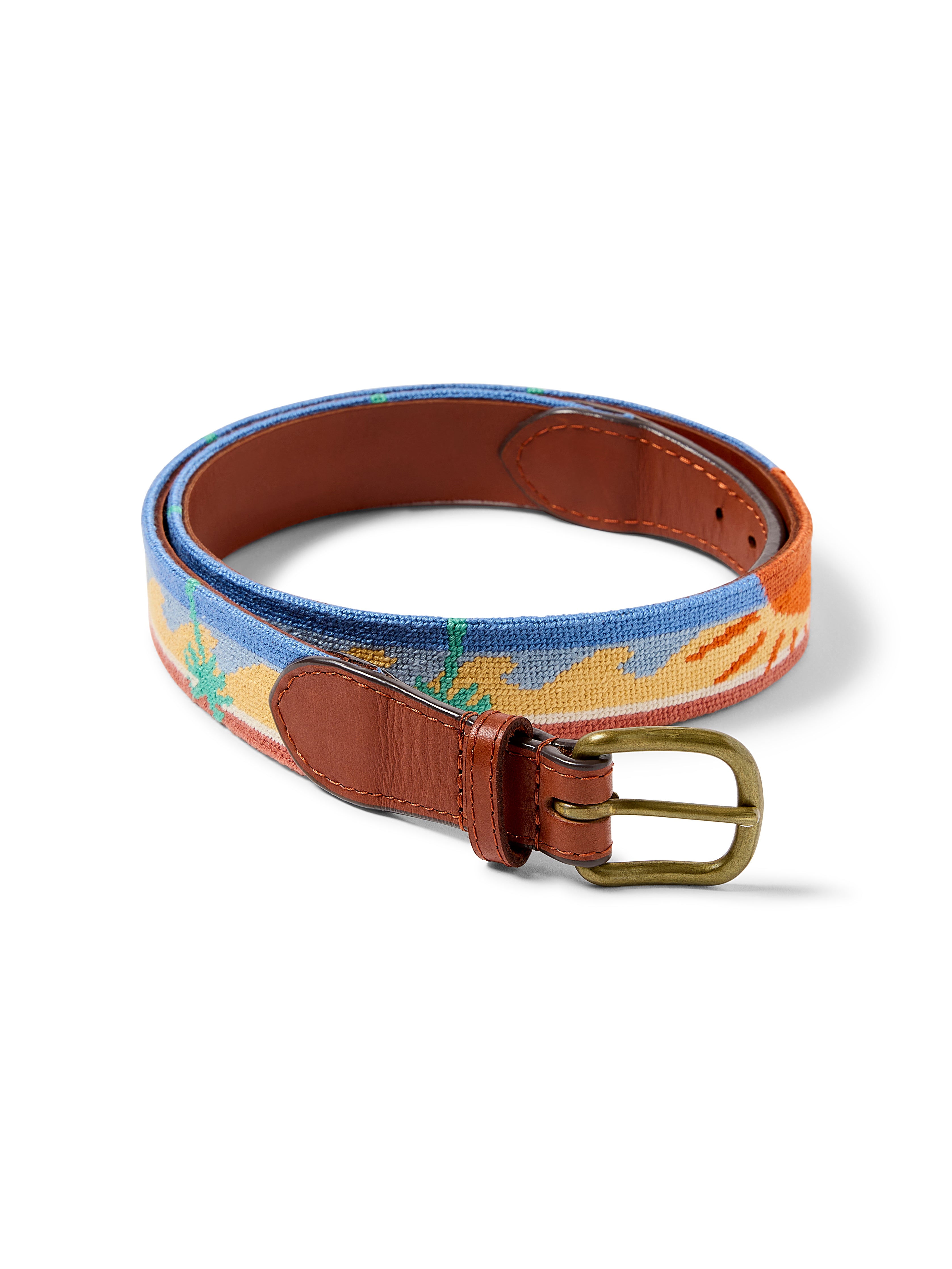 Sun And Waves Embroidered Belt - Wave