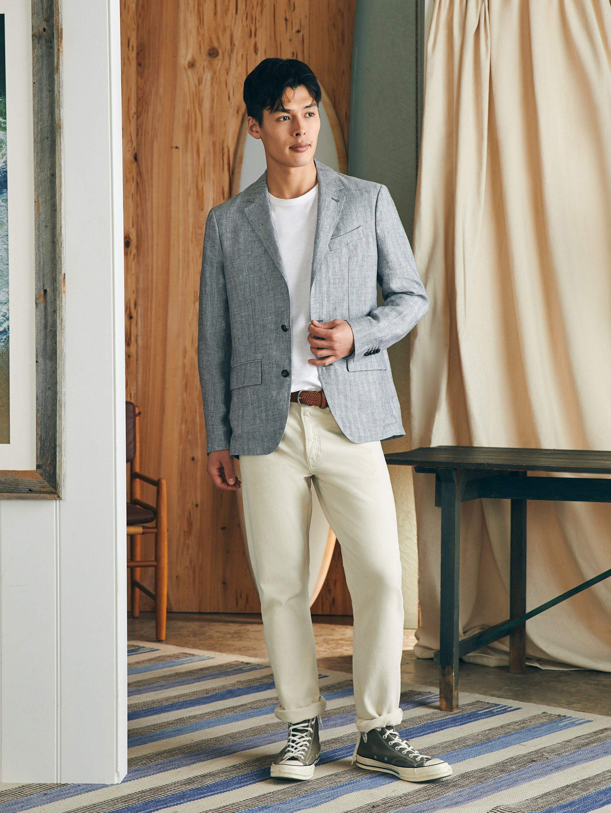 Reserve Linen Herringbone Blazer - Light Graphite Herringbone, image 6 of 6