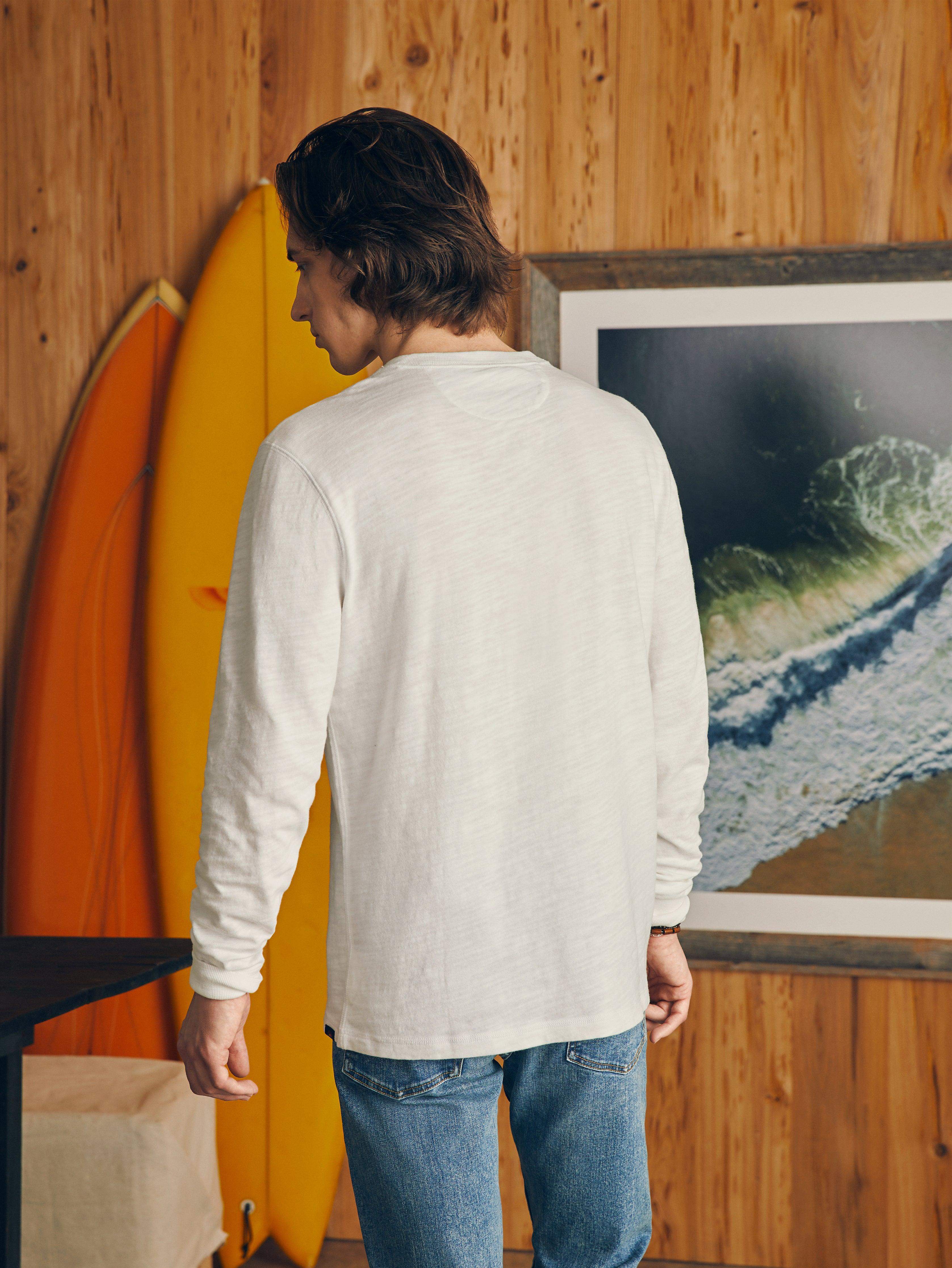 Sunwashed Slub Henley - White