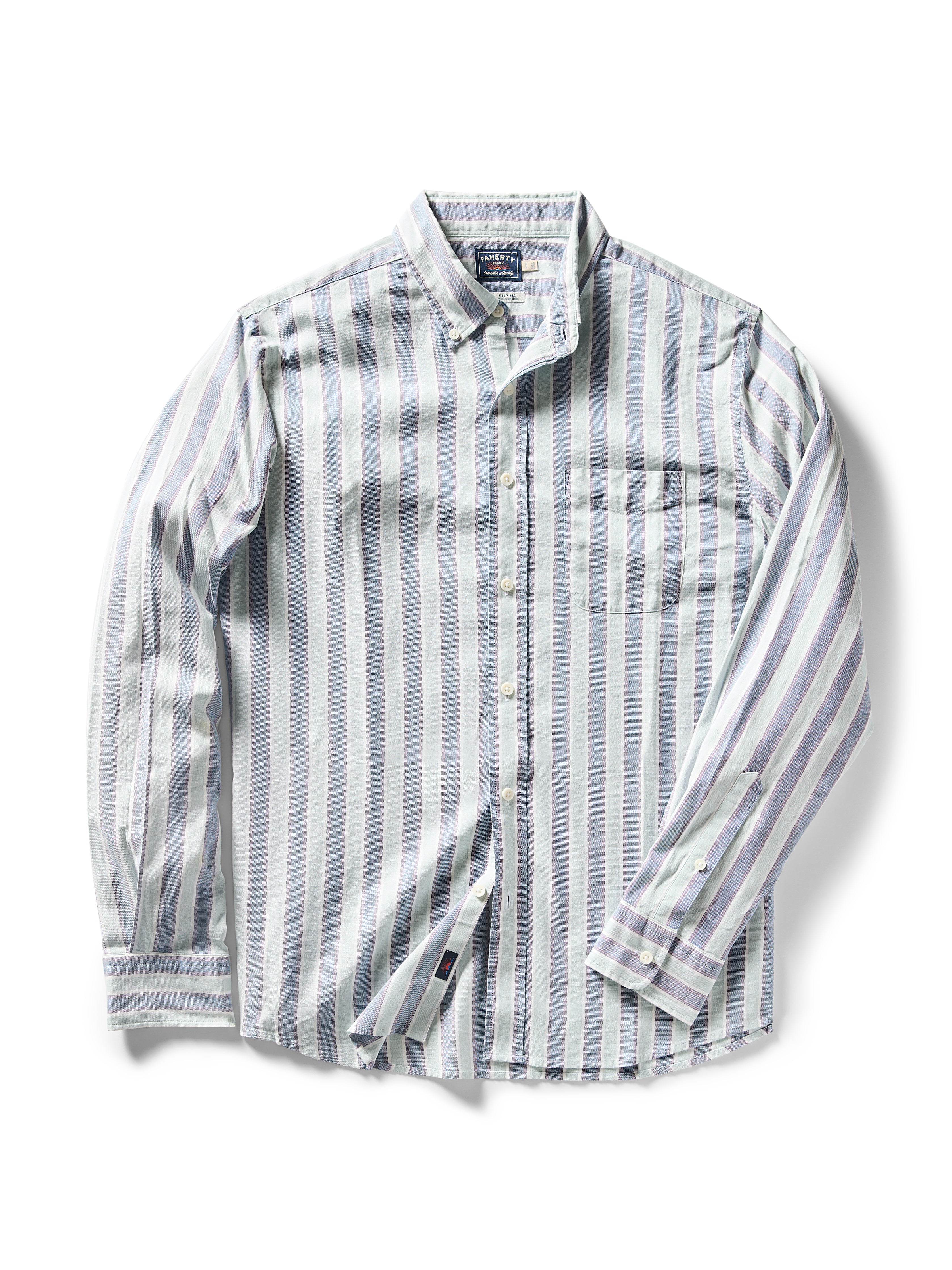 Supima Oxford Shirt - Coastal Skies Stripe