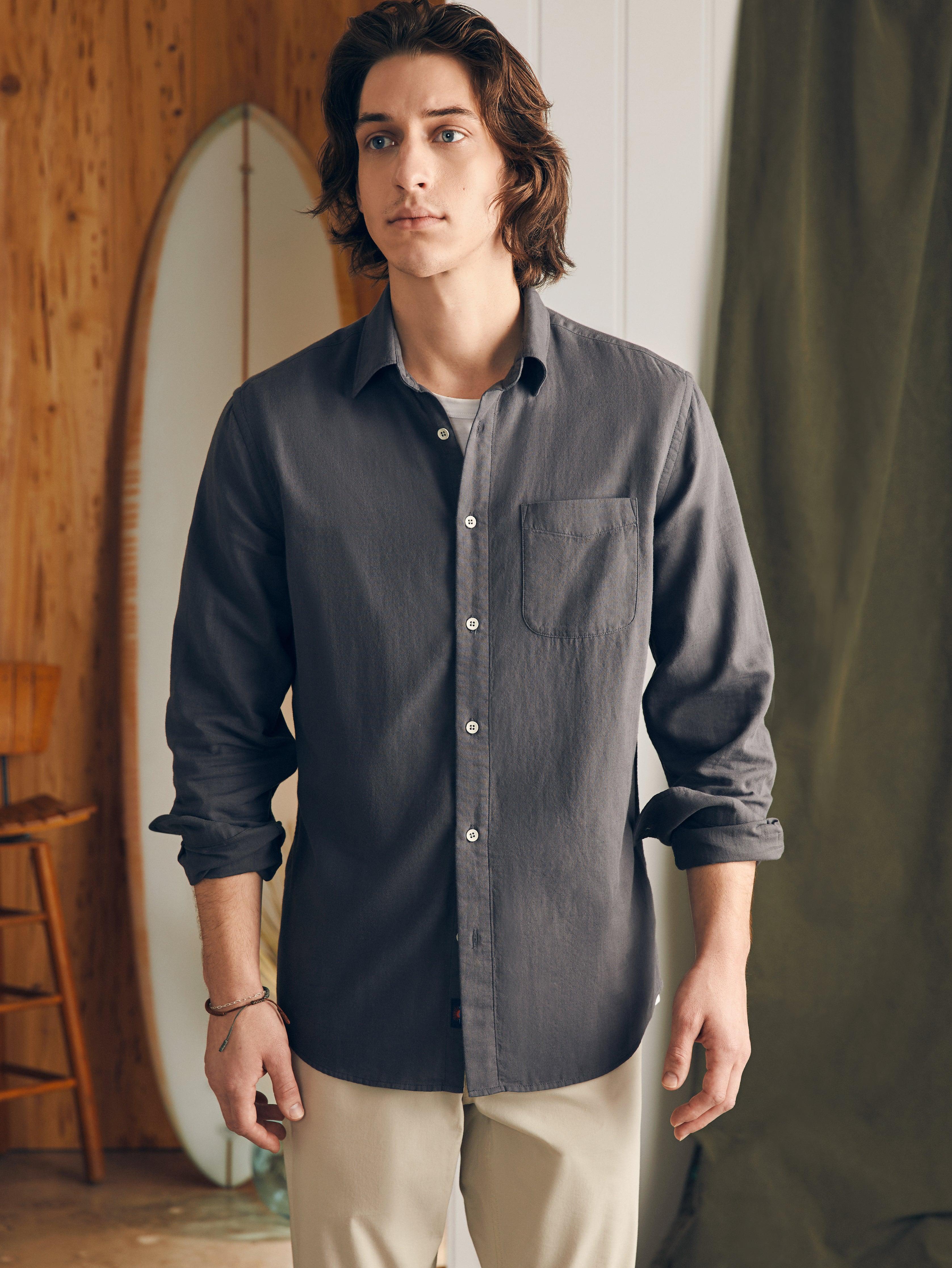 Sunwashed Chambray Shirt - Washed Charcoal