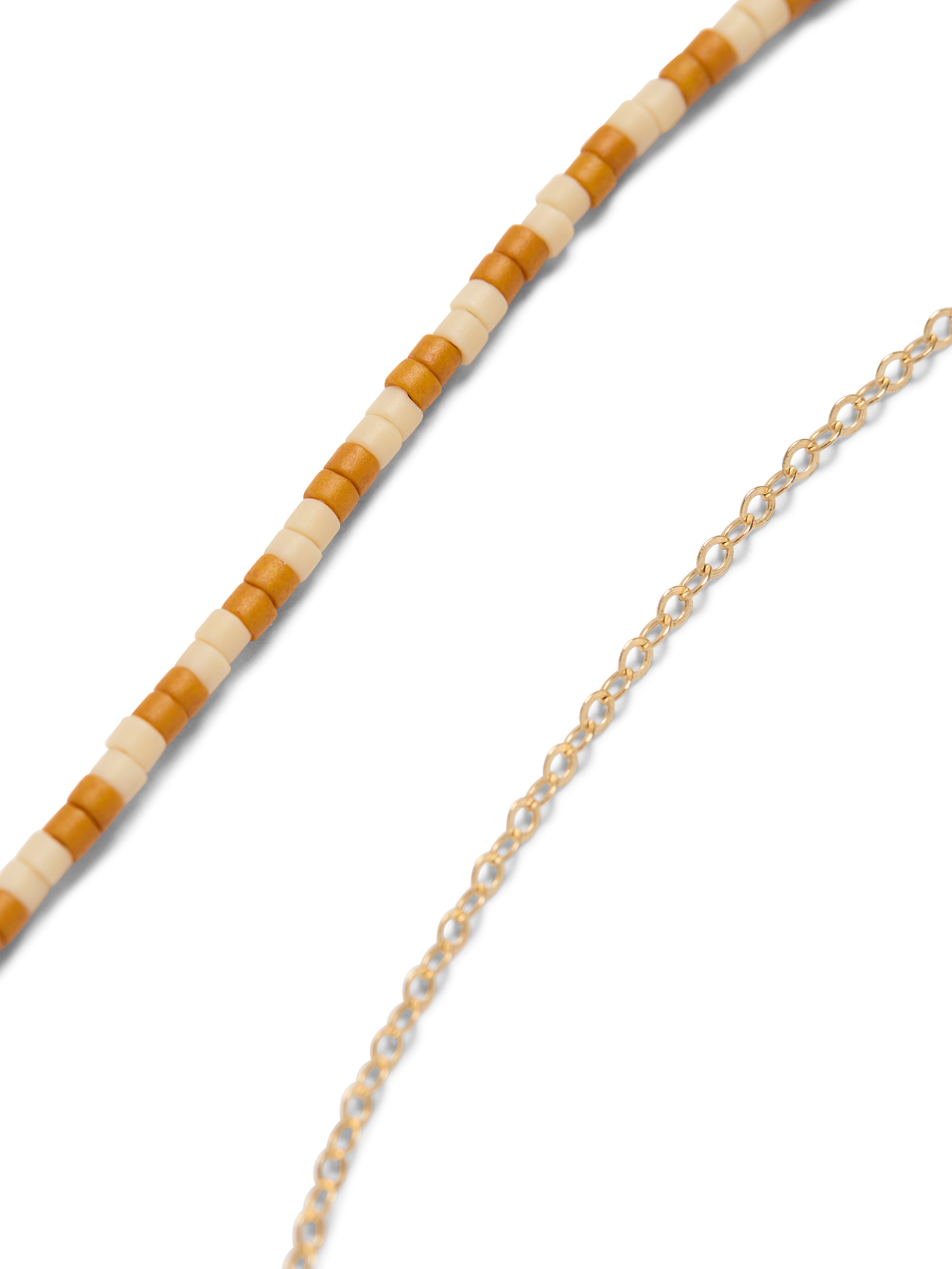 Faherty X Beyond The Sea Mid Seed Bead Necklace - Golden Ochre Stripe