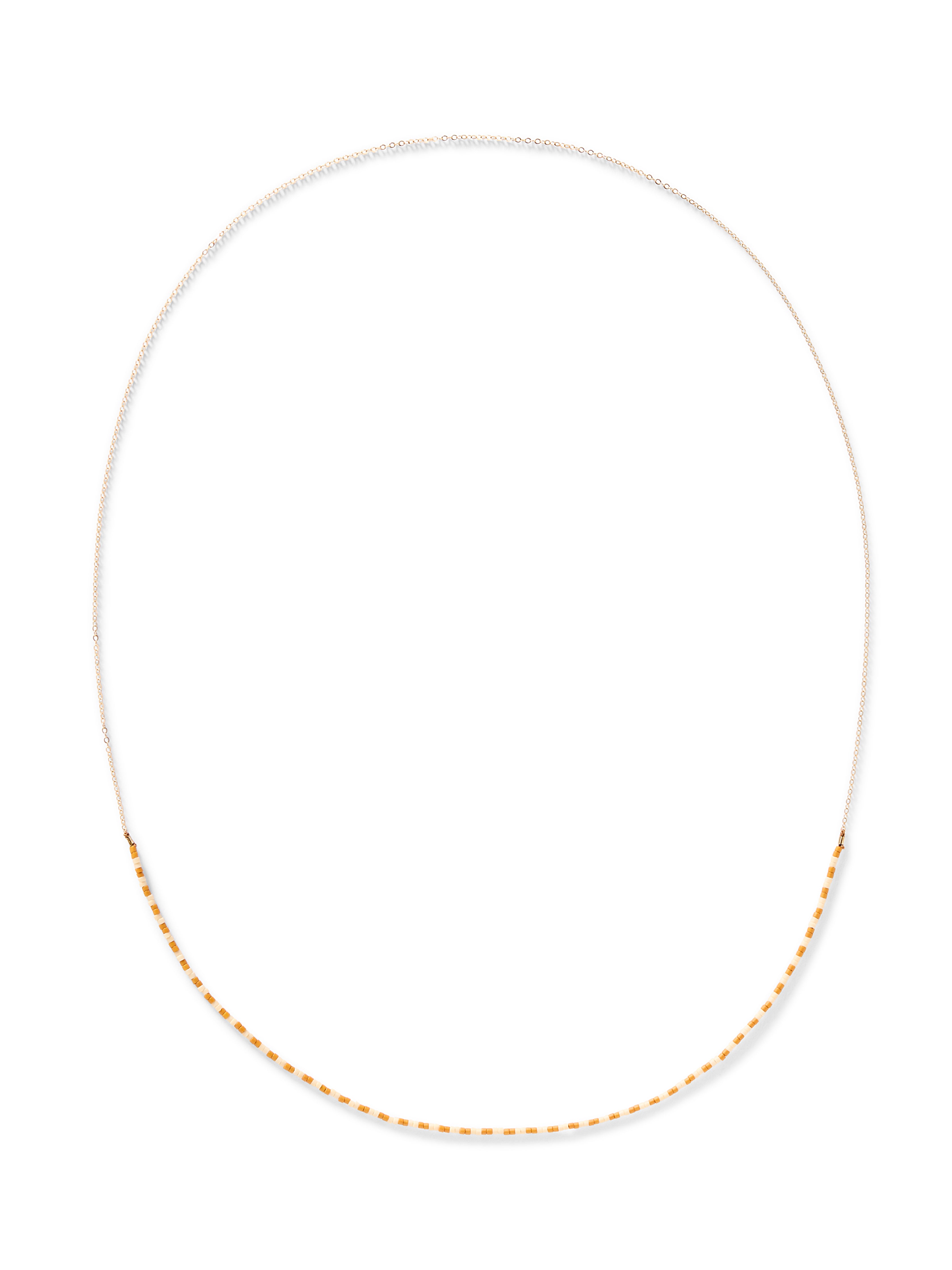 Faherty X Beyond The Sea Mid Seed Bead Necklace - Golden Ochre Stripe