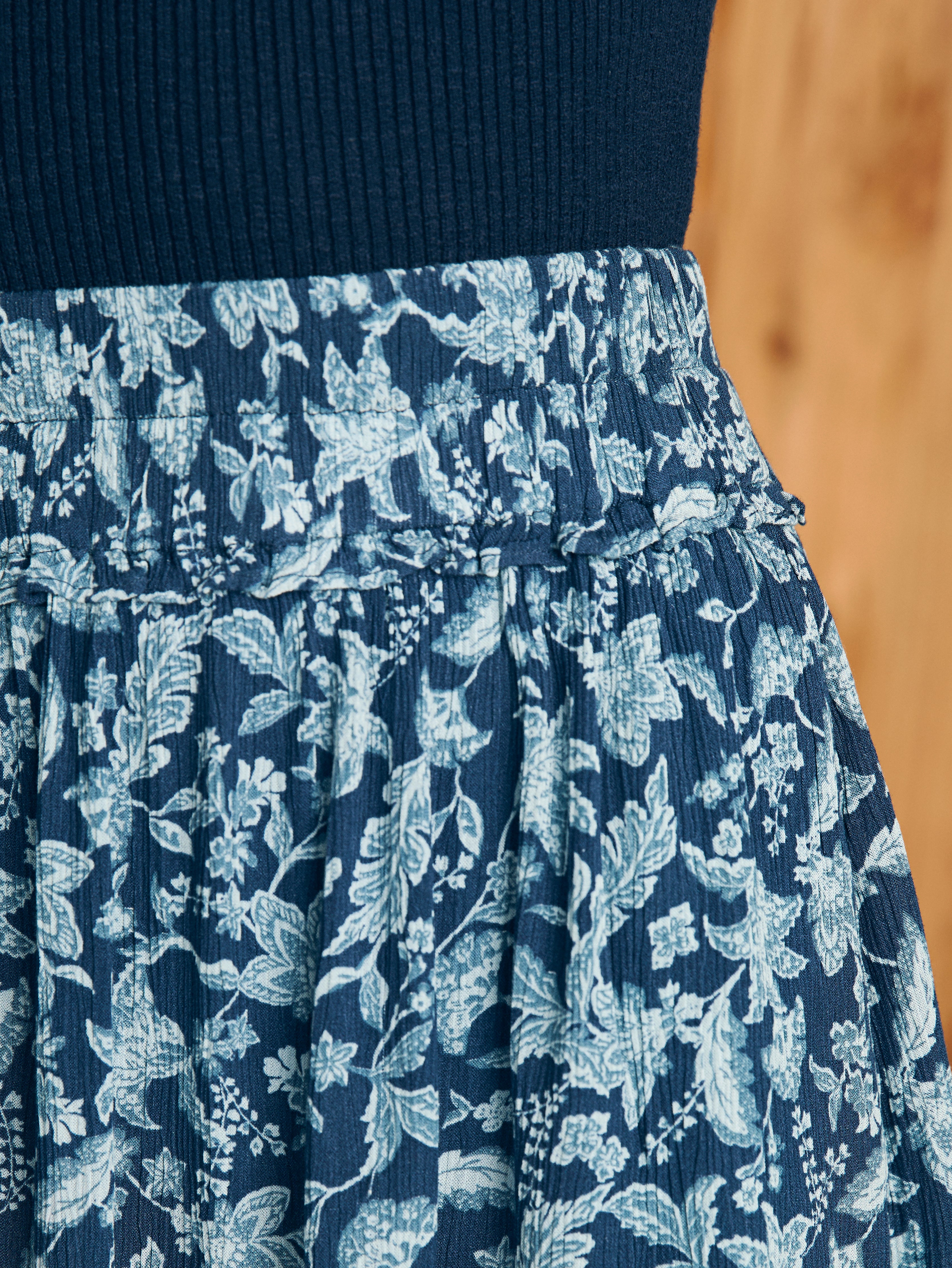 Eliza Mini Skirt - Blue Esna Floral