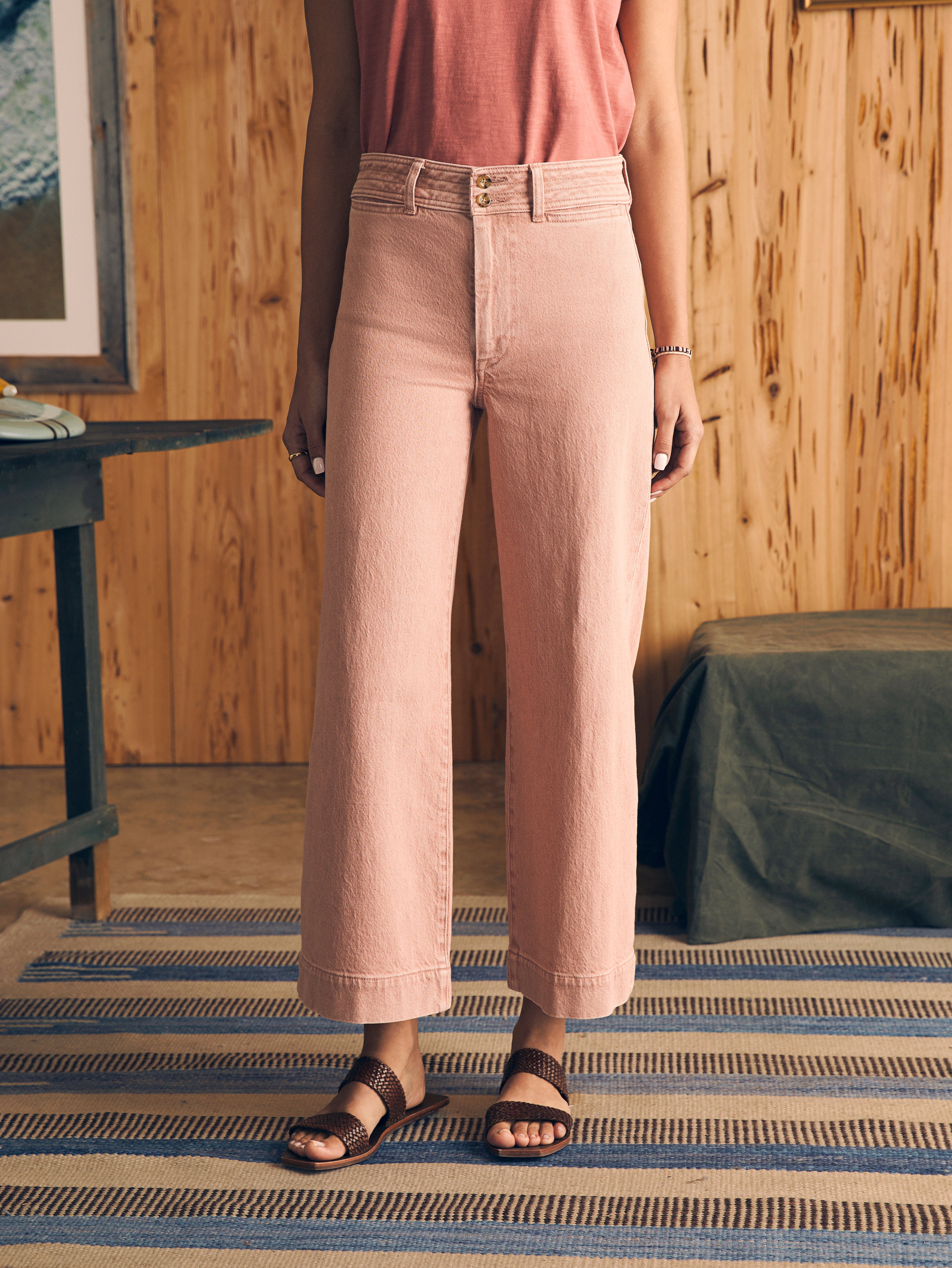 Harbor Crop Jean - Clay Pink Wash