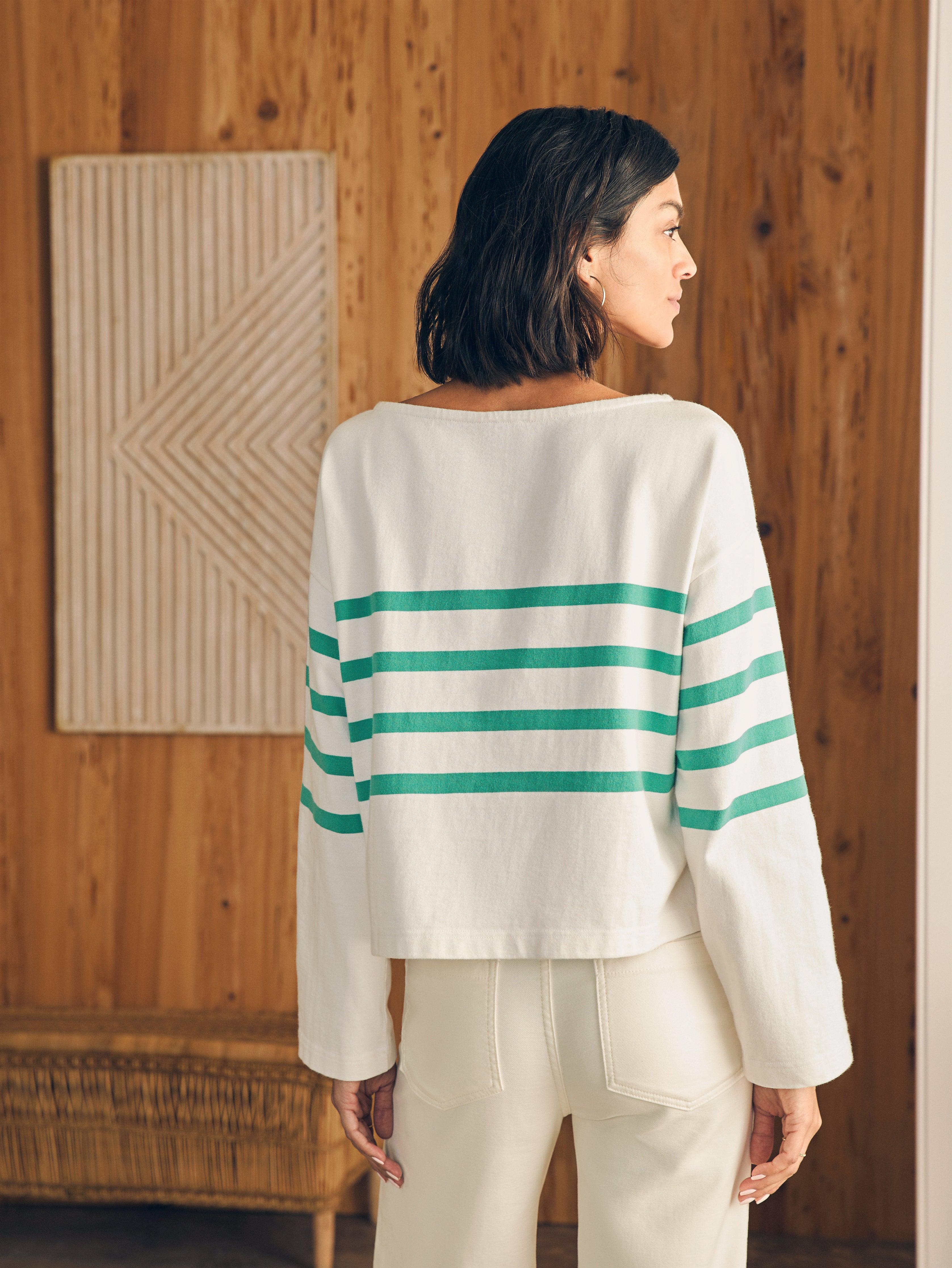 Sport Jersey Long-Sleeve Tee - Green Cape May Stripe