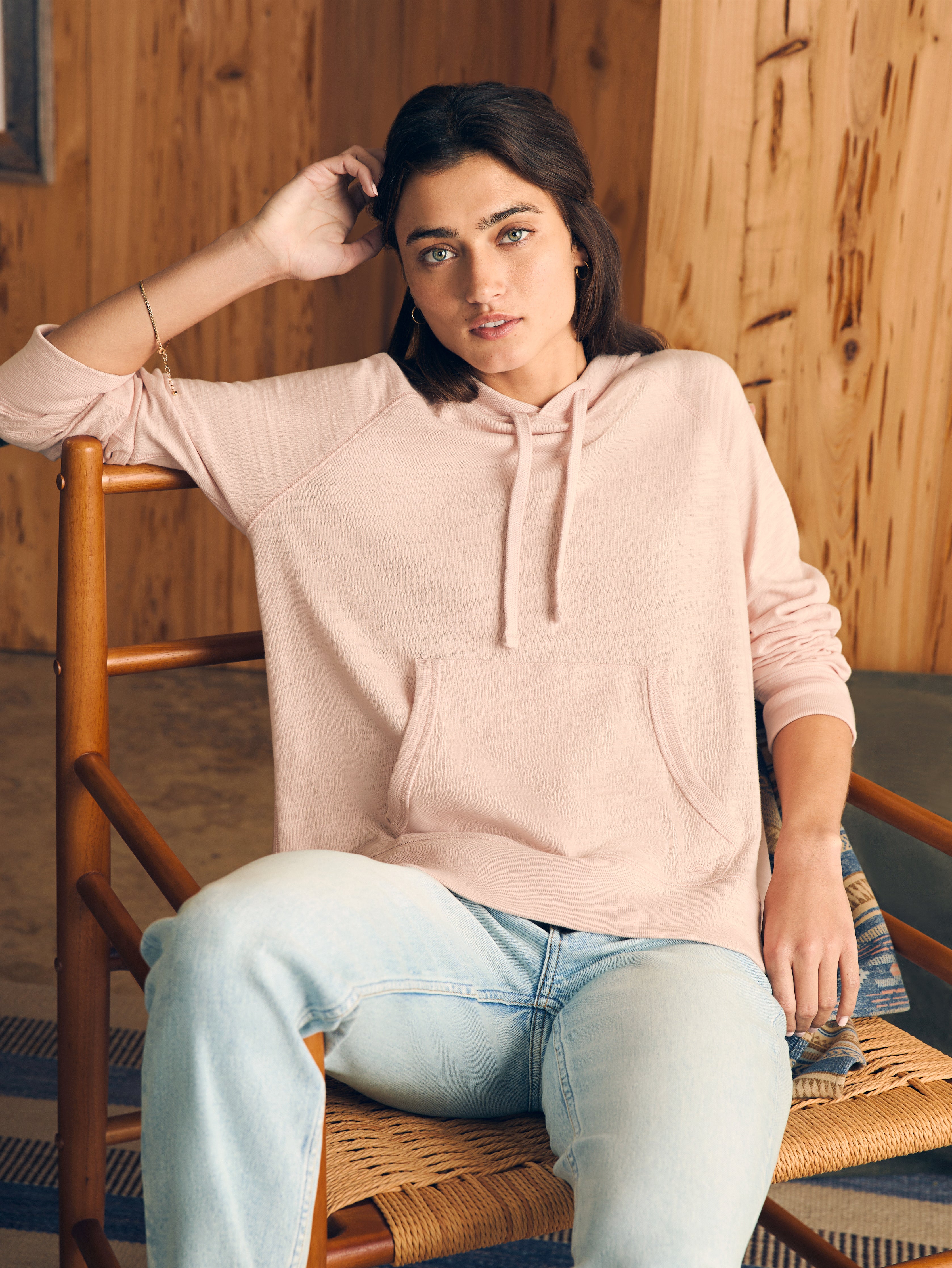 Sunwashed Slub Hoodie - Peach Whip