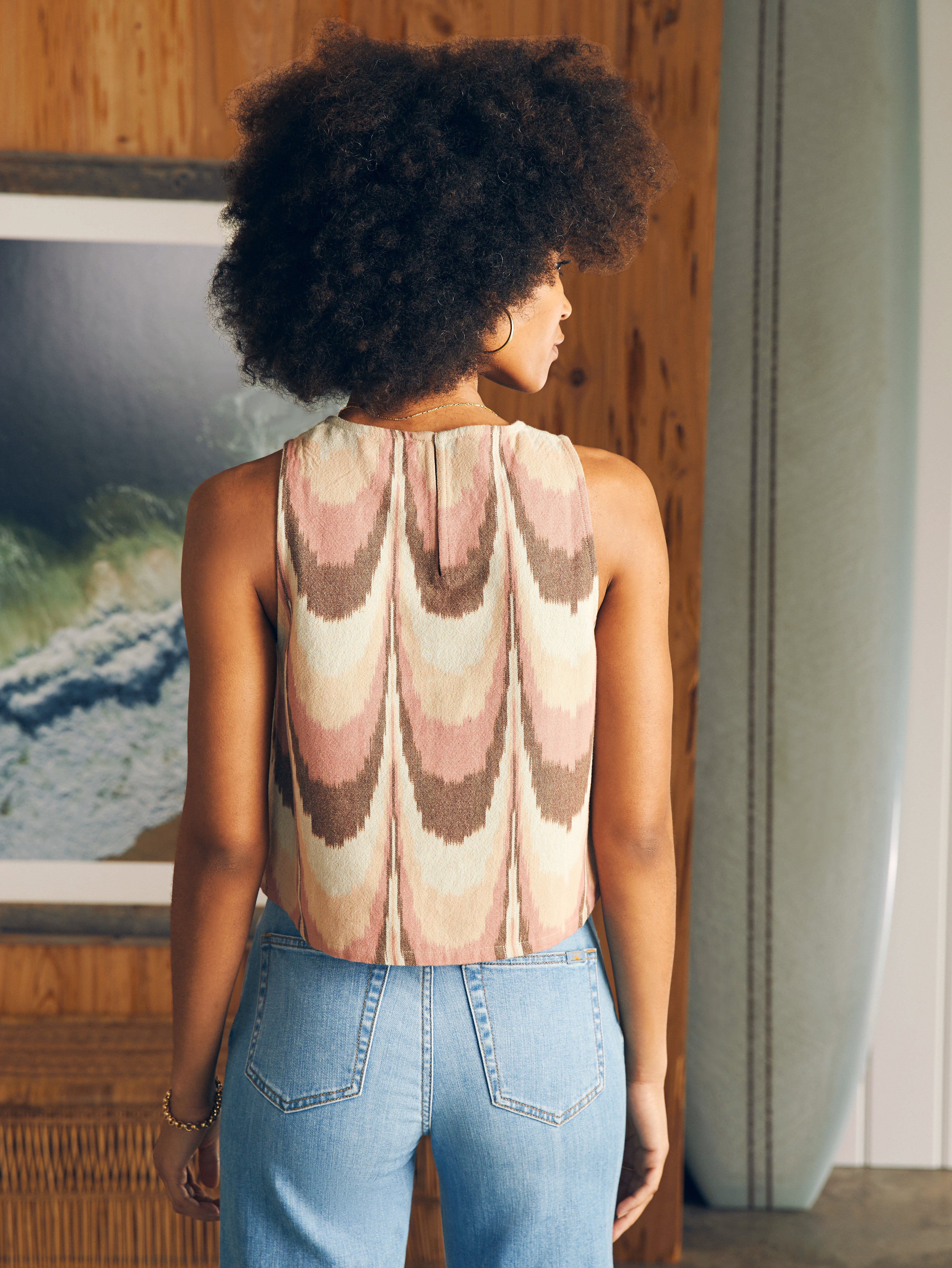 Shoreline Shell Top - Desert Ikat