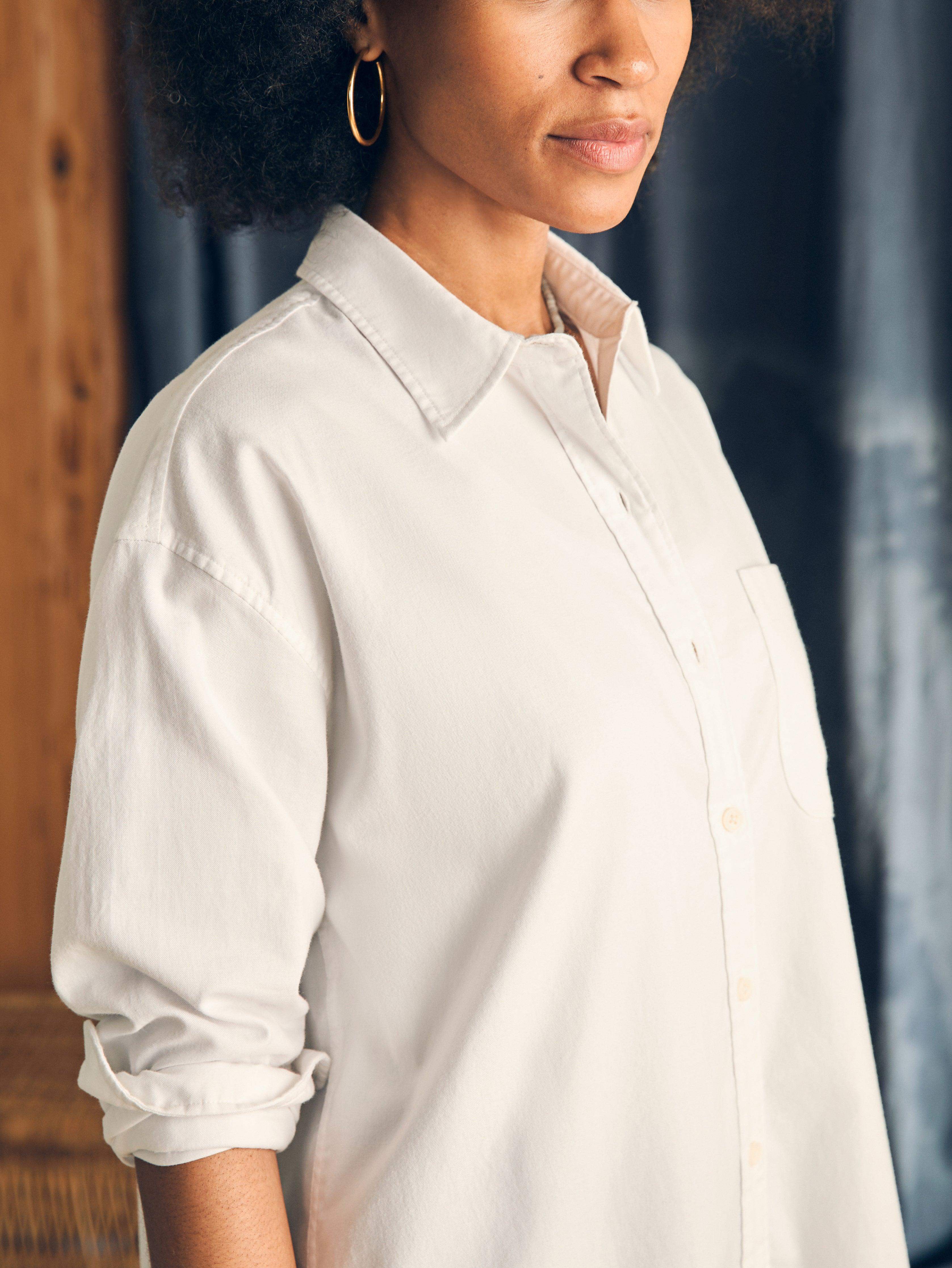 Stretch Oxford Relaxed Shirt - White