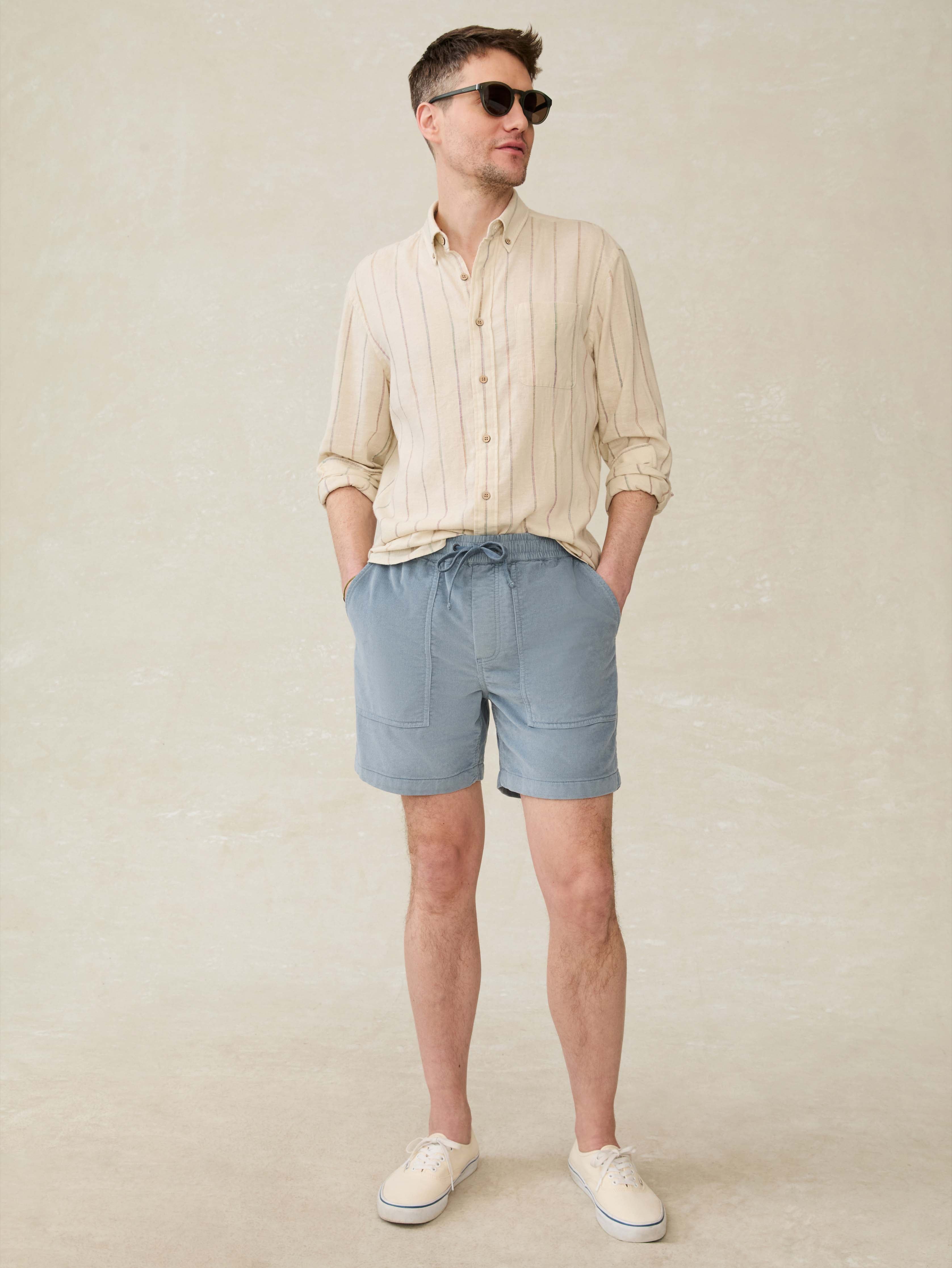 Corduroy Drawstring Utility Short - Light Flint