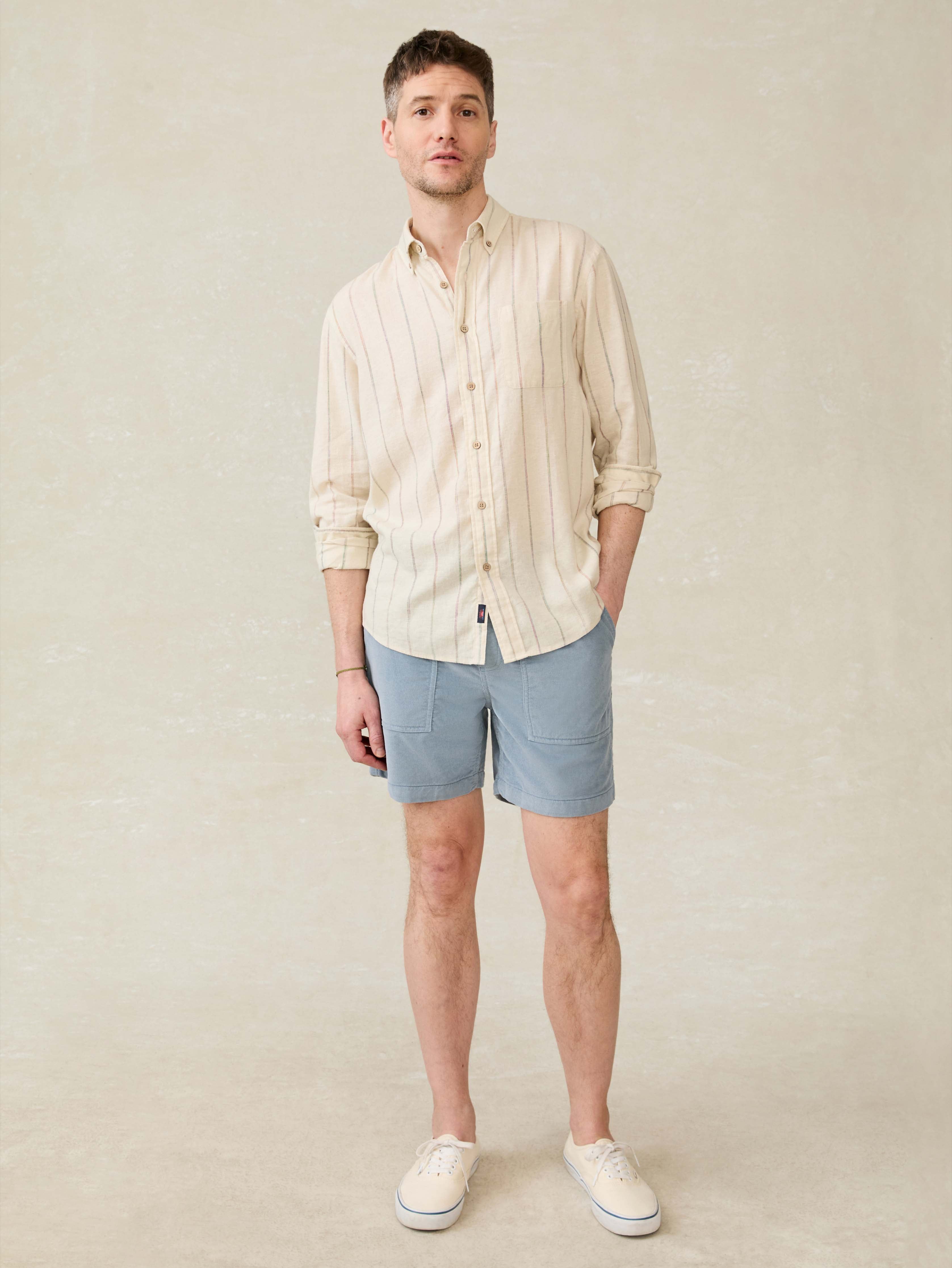 Corduroy Drawstring Utility Short - Light Flint