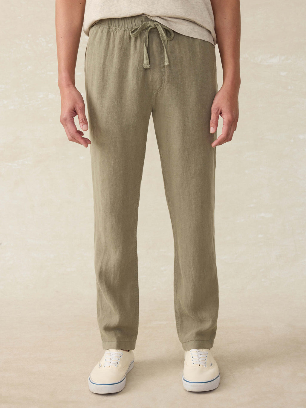 Linen Drawstring Pant Canyon Olive Faherty Brand