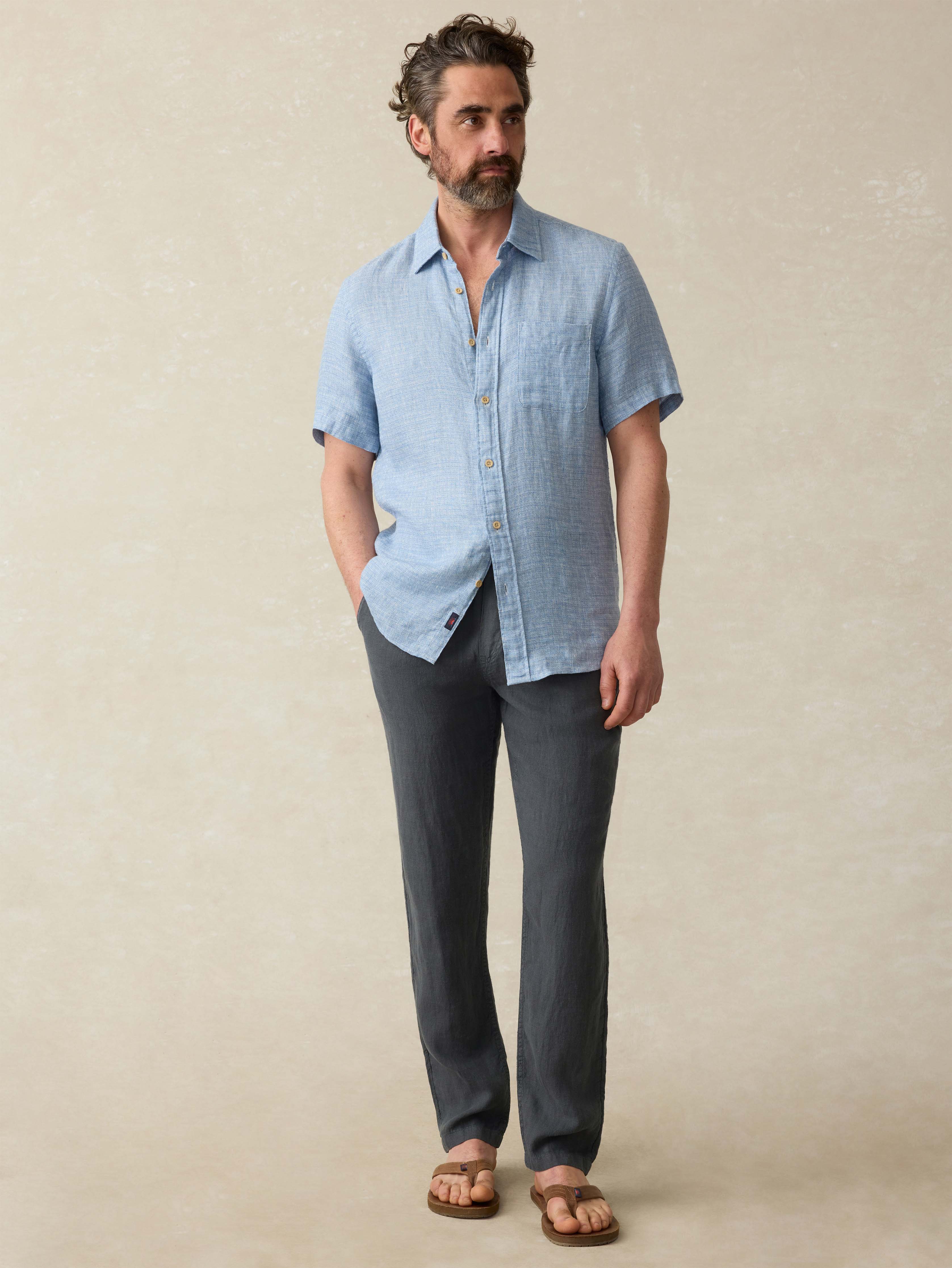 Linen Drawstring Pant