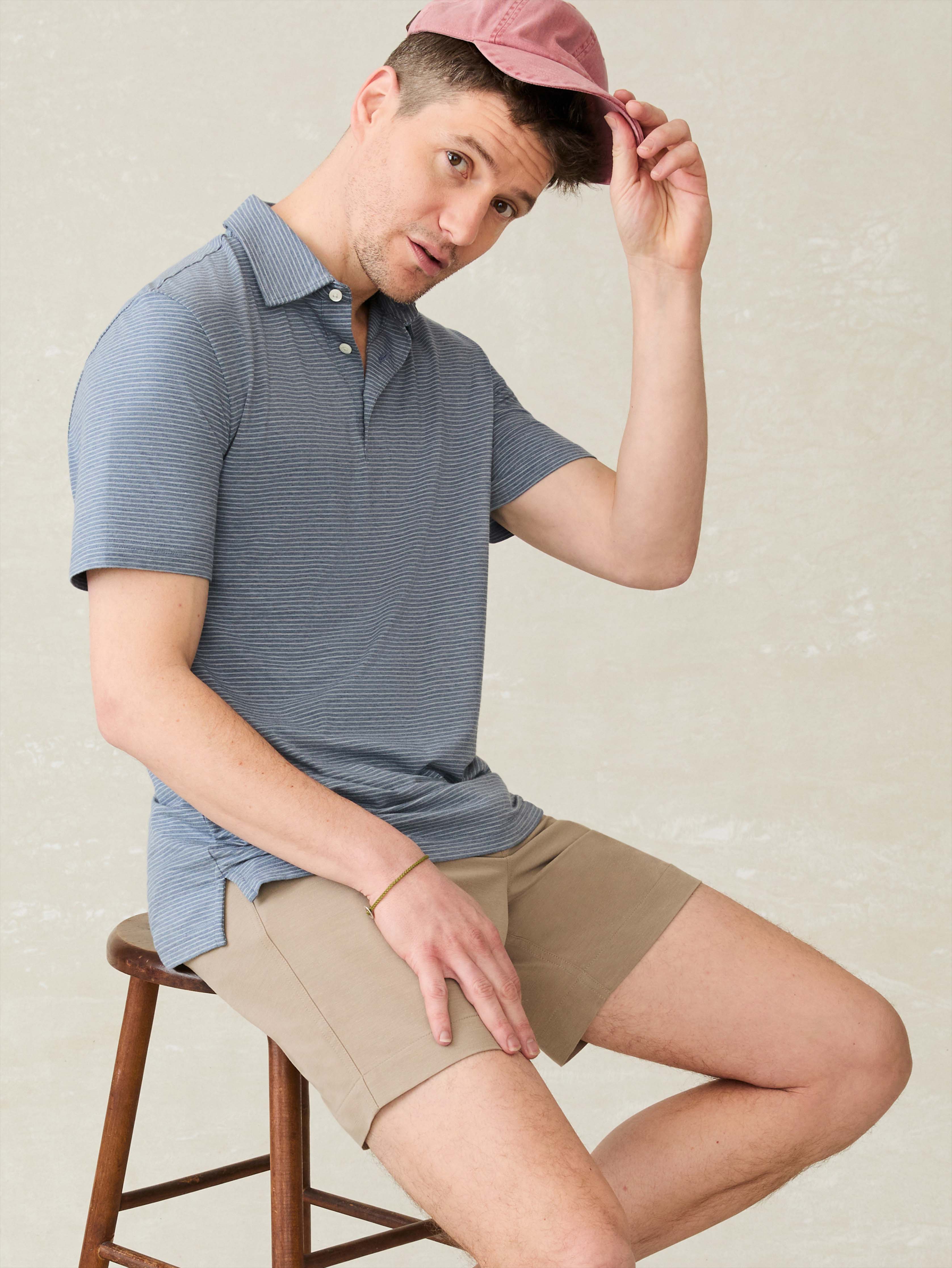 Short-Sleeve Movement™ Polo Shirt - Azure Beach Stripe