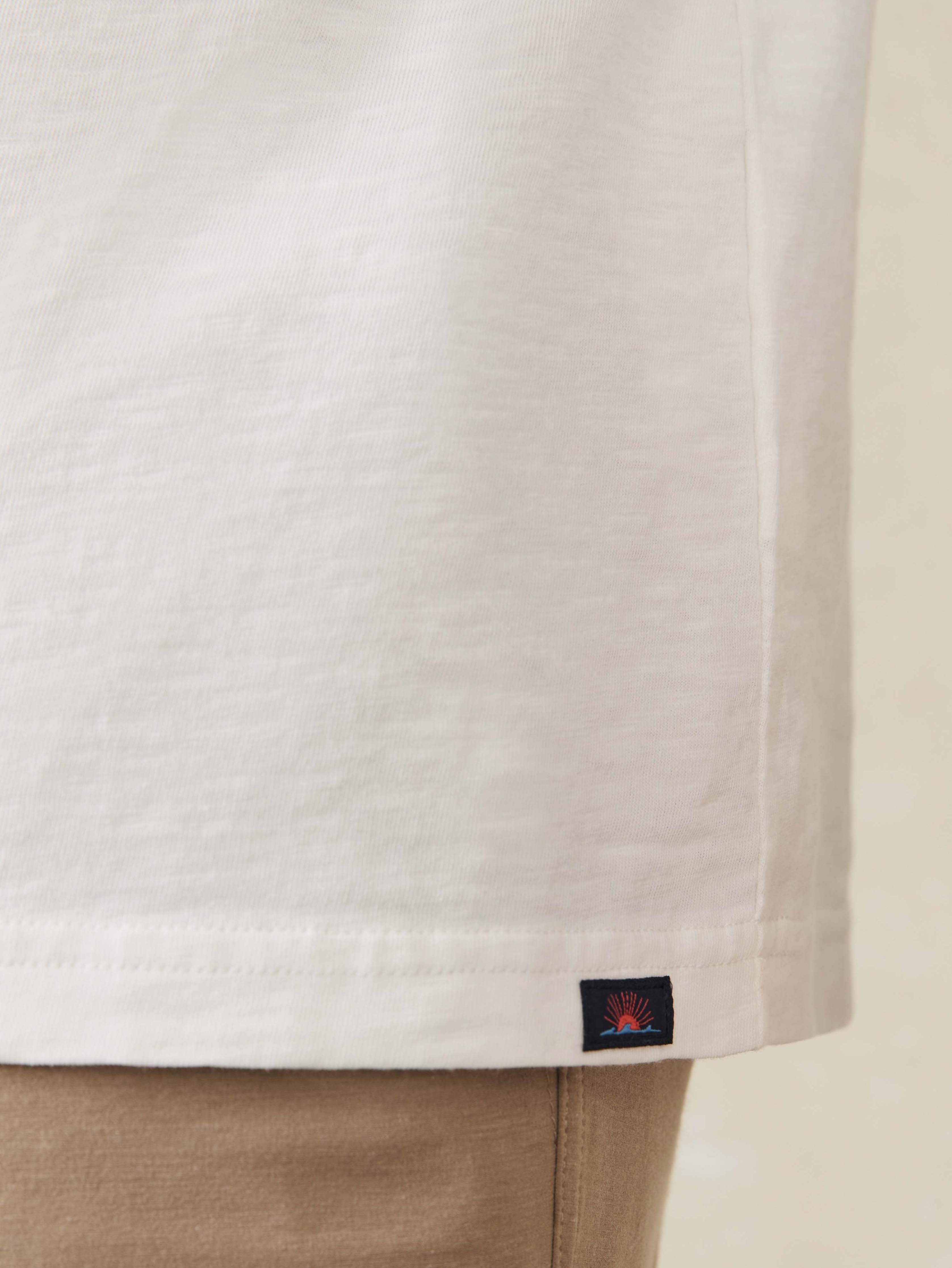 Long-Sleeve Sunwashed Regenerative Cotton Tee - White