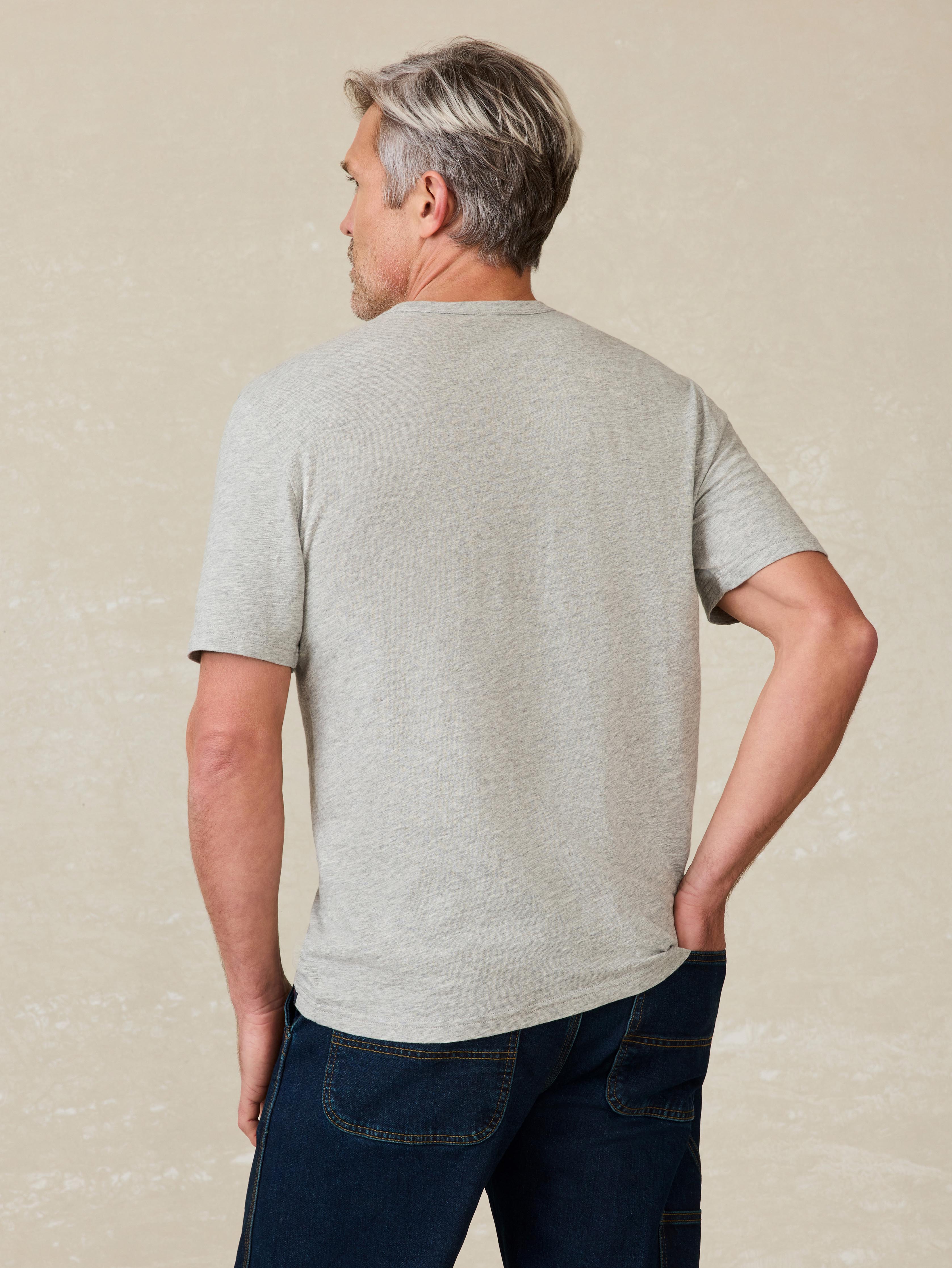 Sunwashed Regenerative Pocket Tee - Granite Heather