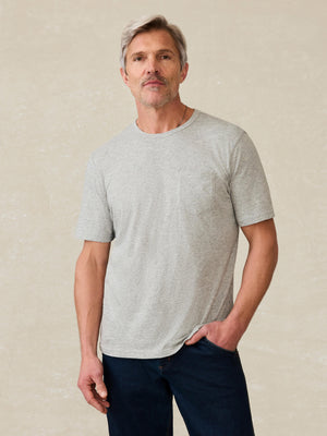 Sunwashed Regenerative Pocket Tee - Granite Heather