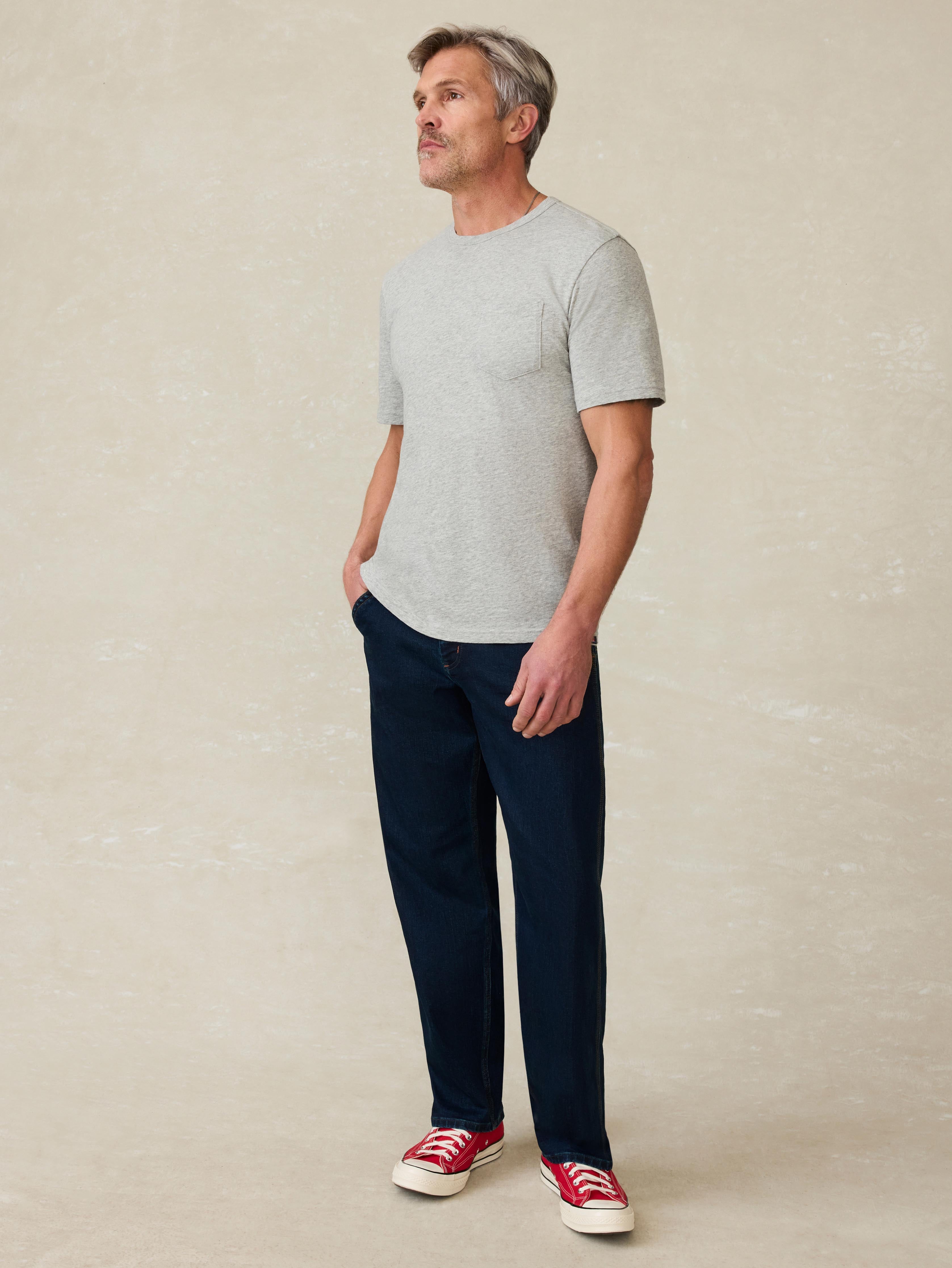 Sunwashed Regenerative Pocket Tee - Granite Heather