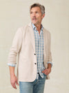 Inlet Knit Tweed Blazer - Khaki Stone Herringbone