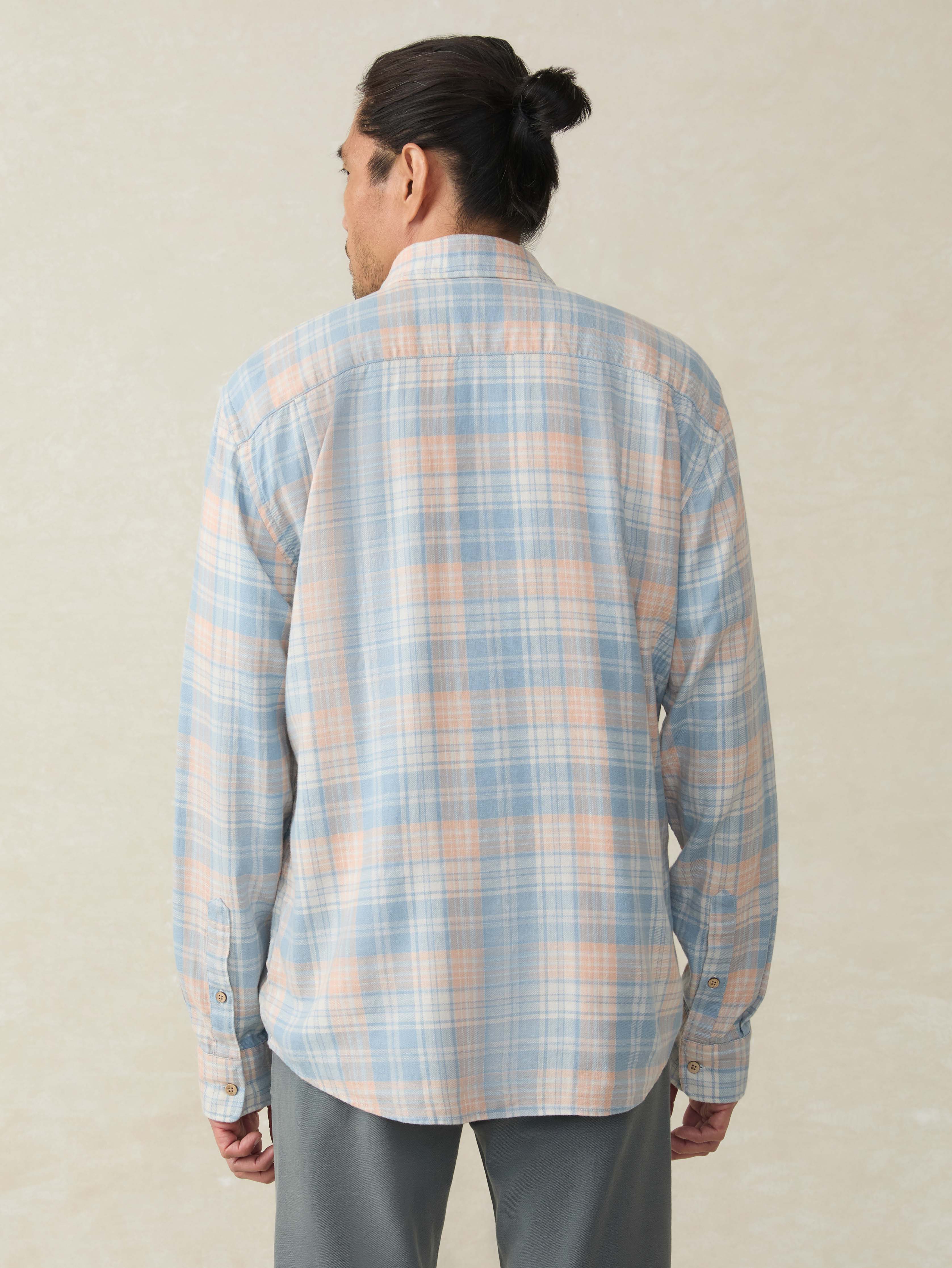 Long-Sleeve Breeze Shirt - Coral River Plaid