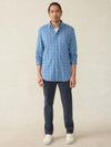 Coastline Knit Shirt - Ocean Sky Plaid