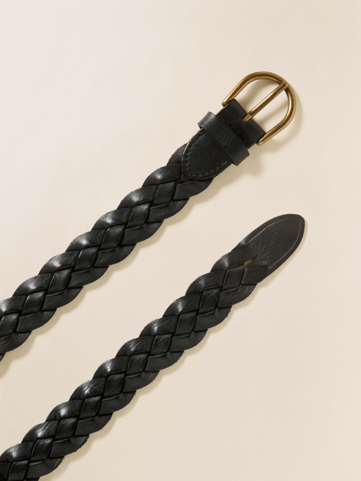 Downtown Braided Leather Belt - Black | Faherty Brand