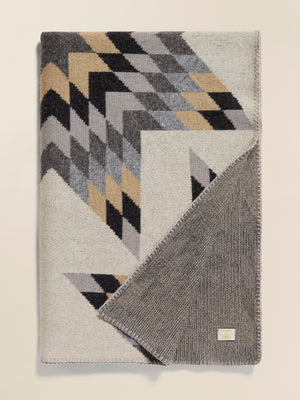 B. Yellowtail Star Patchwork Blanket - Grey Star Patchwork