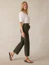 Stretch Terry Patch Pocket Ankle Pant - Forest Olive