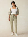 Slim Straight Sunwashed Denim - Olive Haze Wash