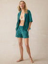 Cabana Towel Terry Short - Emerald Poolside Foliage