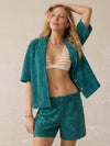 Cabana Towel Terry Short - Emerald Poolside Foliage