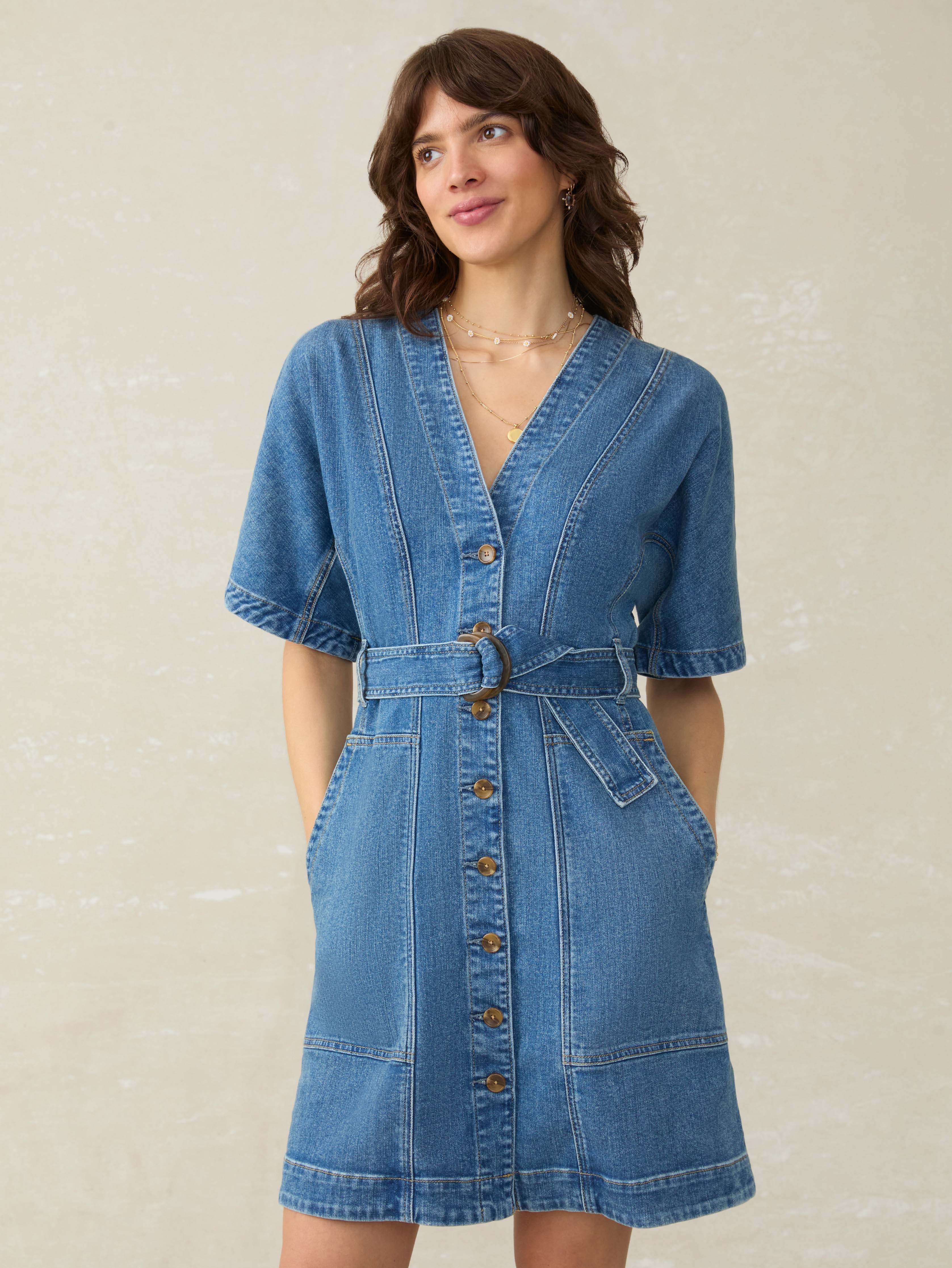 Denim Camille Mini Dress - Sedona Blue Wash