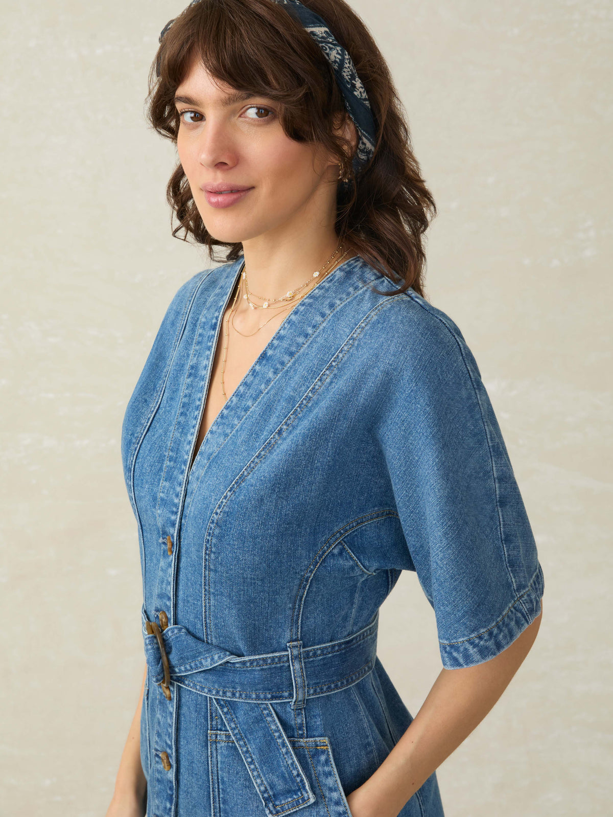 Denim Camille Mini Dress - Sedona Blue Wash | Faherty Brand Denim Camille Mini Dress - Sedona Blue Wash | Faherty Brand