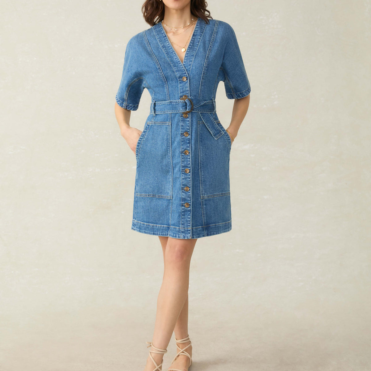 Denim Camille Mini Dress - Sedona Blue Wash