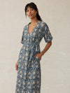 Dune Cotton Gauze Camille Midi Dress - Tranquil Tides Print
