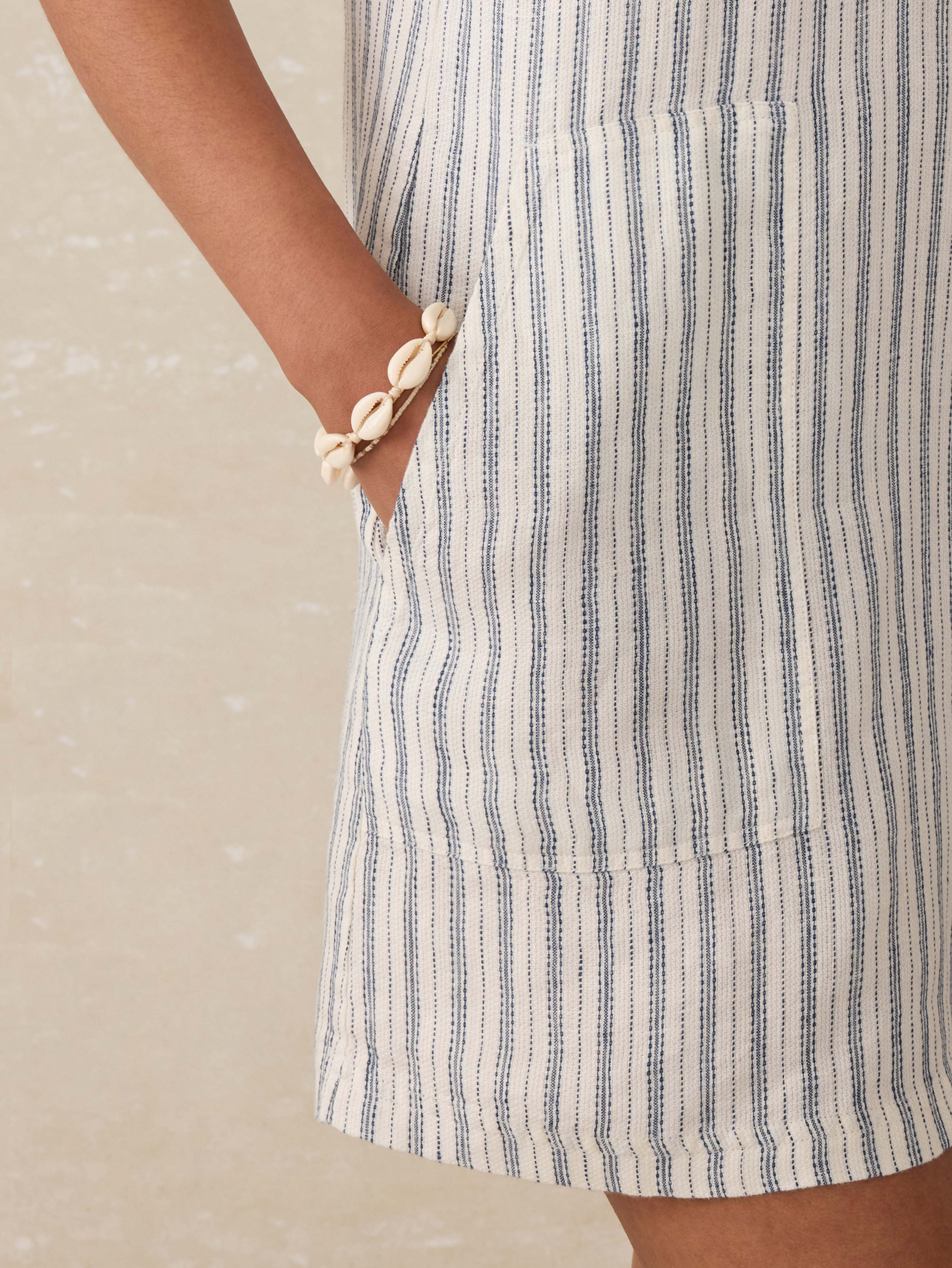 Azure Linen Dress - Oceanside Stripe